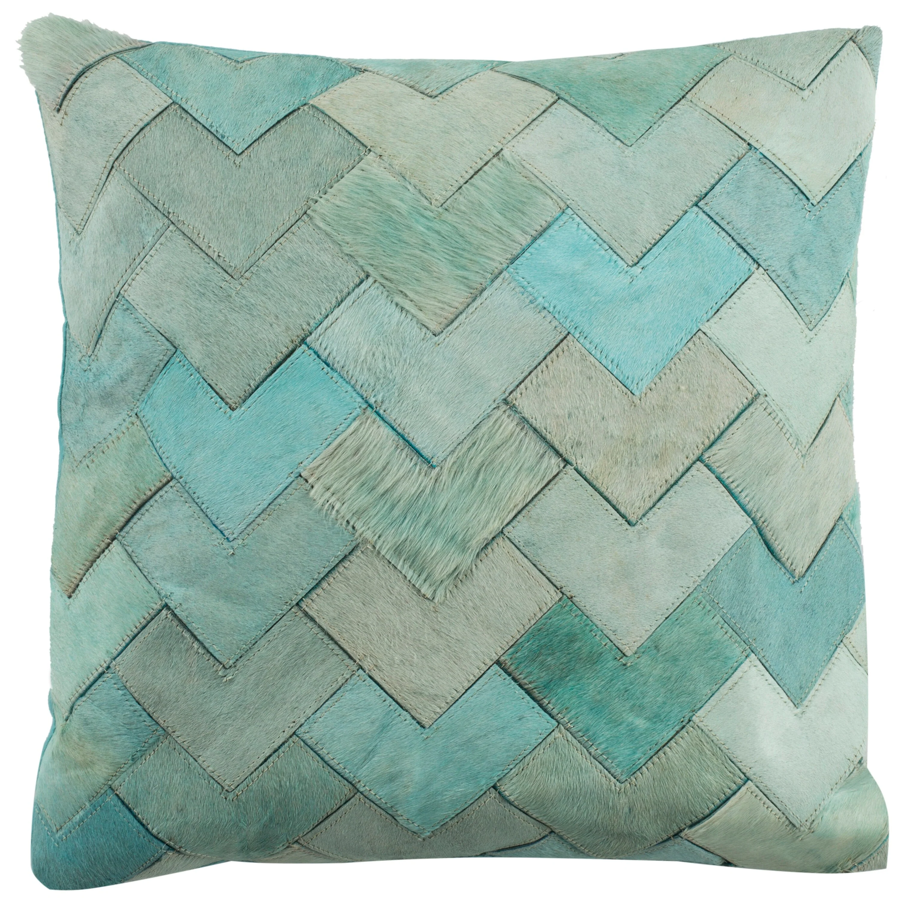 SAFAVIEH Begum Teal Cowhide 20-inch Pillow