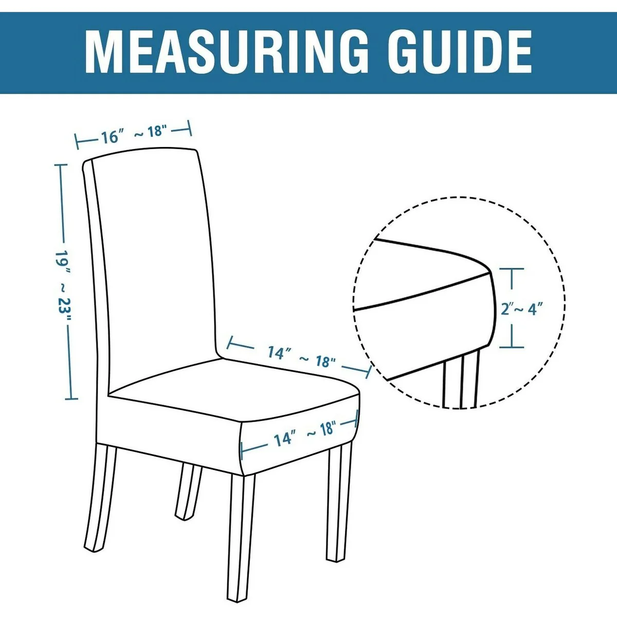 Enova Home Soft Thick Solid Velvet Fabric Stretchy Universal Dining Chair Slipcovers Set of 2