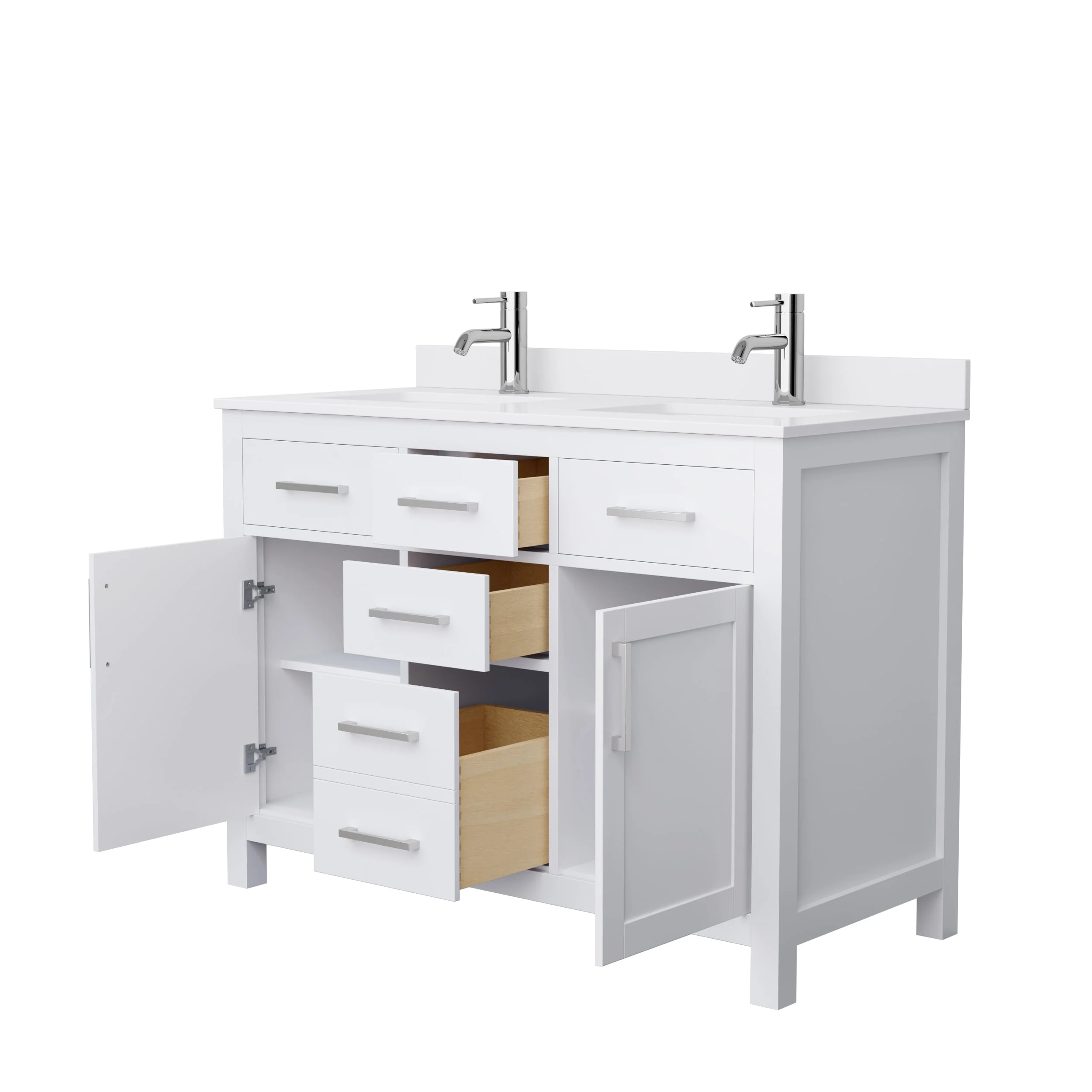 Beckett 48 Inch Double Vanity, Cultured Marble Top