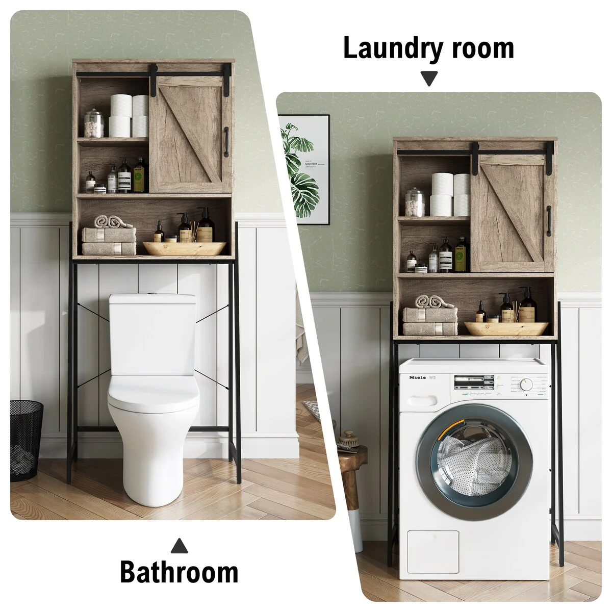 Over-The-Toilet Storage Cabinet Bathroom Organizer with Adjustable Shelf