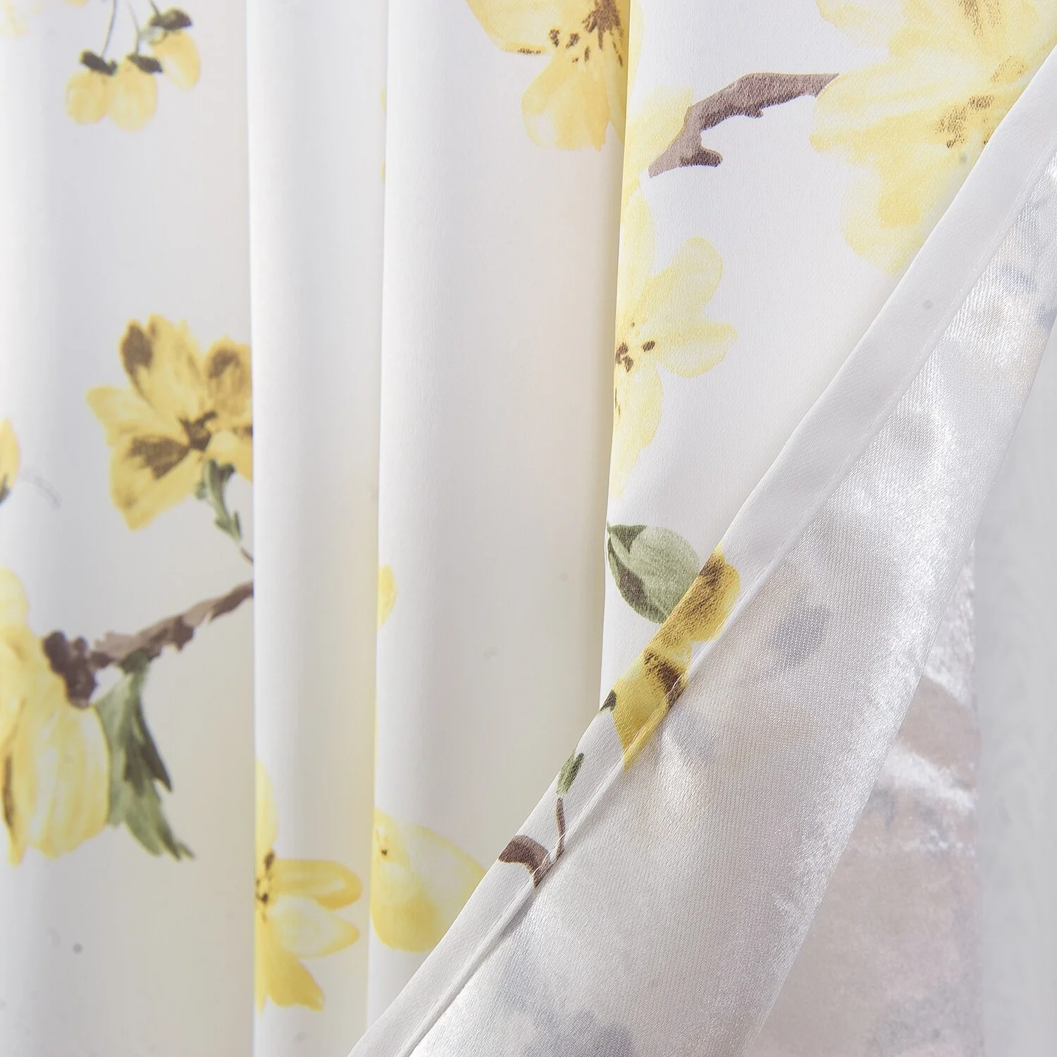 Lily Flowers Blackout Window Curtain 90 inch