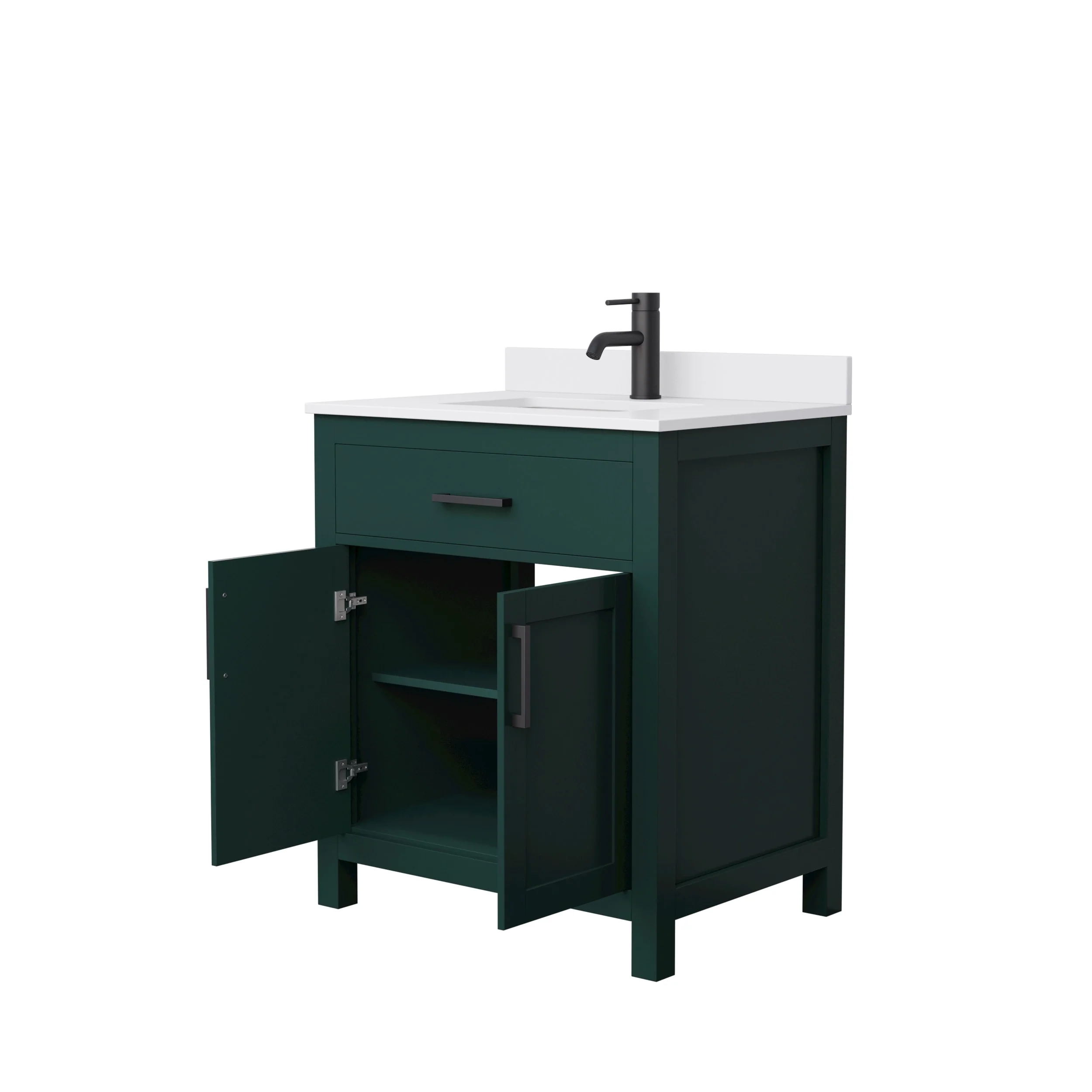 Beckett 30 Inch Single Vanity, Cultured Marble Top