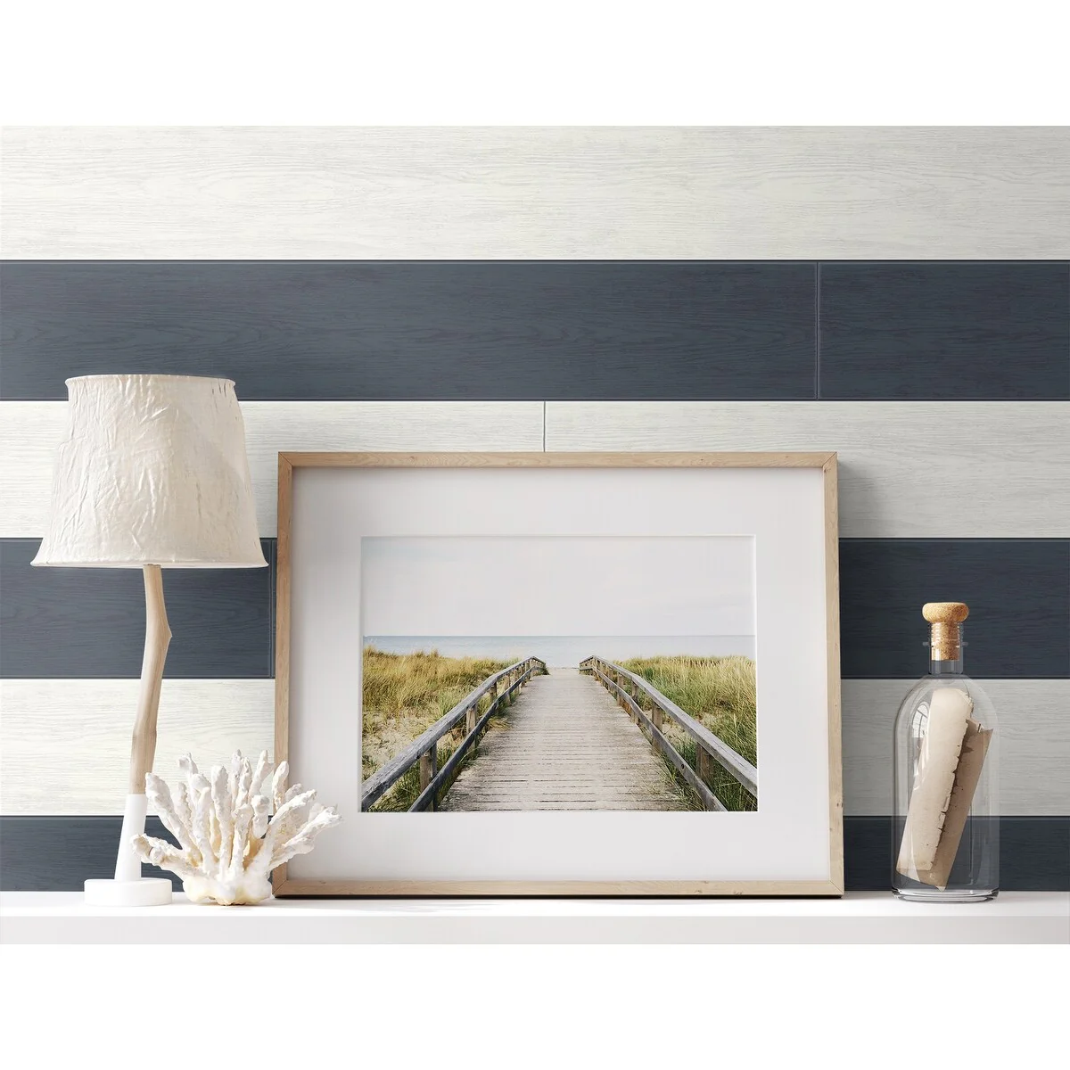 NextWall Two Toned Shiplap Peel and Stick Wallpaper