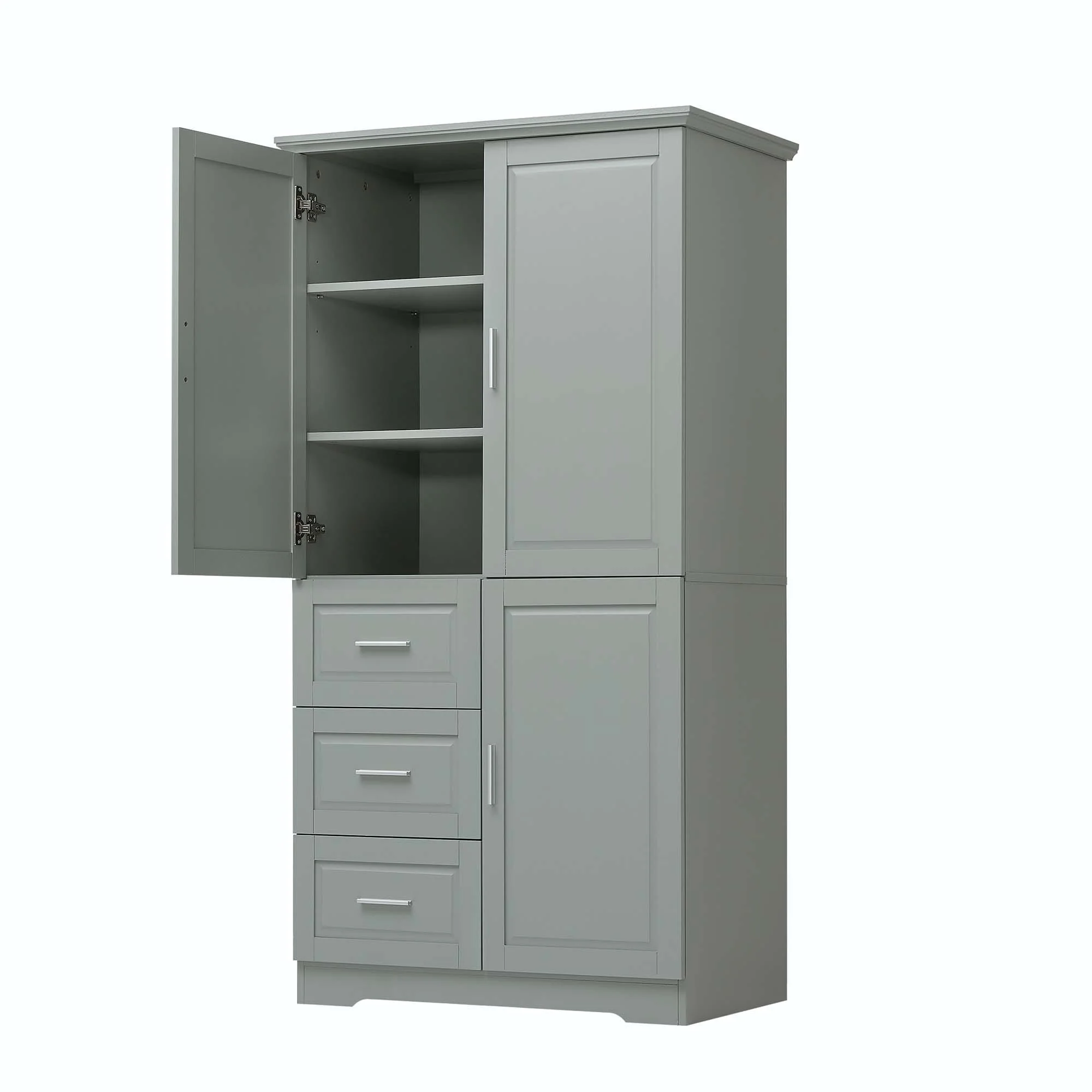 Bathroom Storage Cabinet with Drawers and Adjustable Shelf