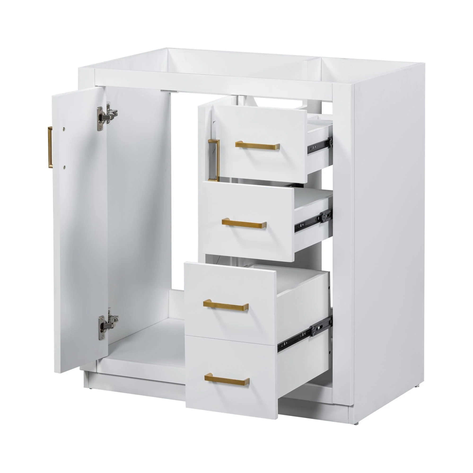 30'' Bathroom Vanity with Storage Cabinet and 3 Drawers