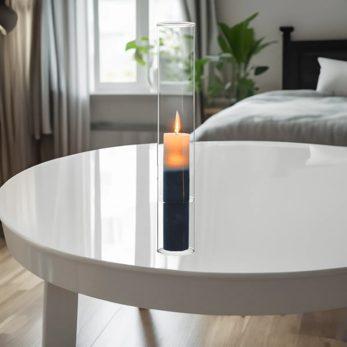 Clear Glass Cylinder Hurricane Chimney Tube, Candle Cover - 1 Piece