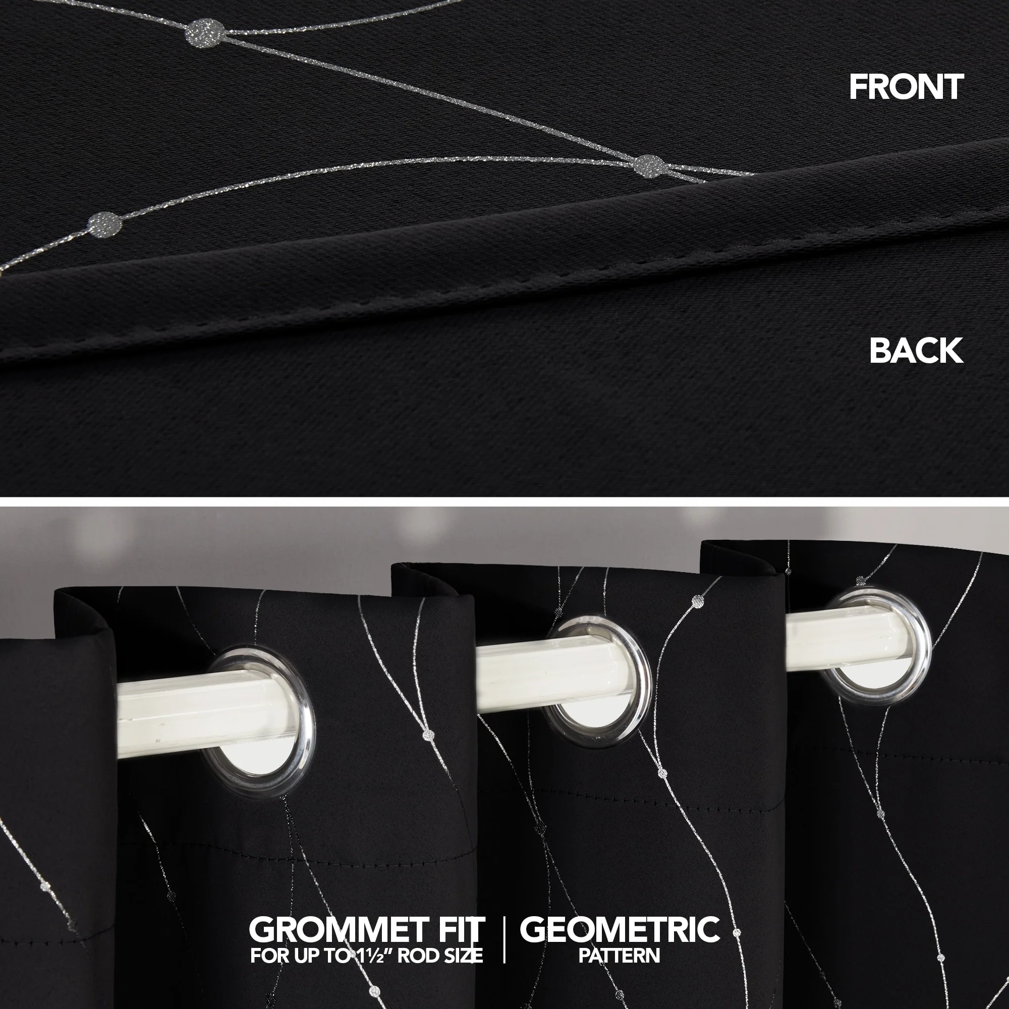 Deconovo Wave Line with Dots 52 Width Curtains Pair(2 Panel)