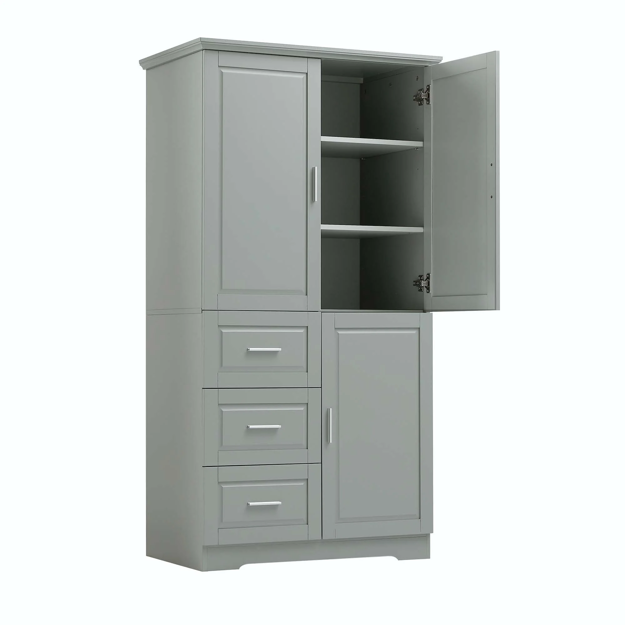 Bathroom Storage Cabinet with Drawers and Adjustable Shelf