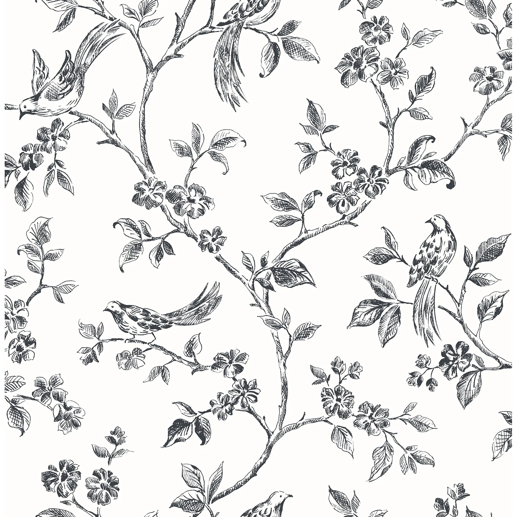 Florals & Flowers Morris Bird Trail Wallpaper 20.5 in x 33 ft = About 56.4 square feet