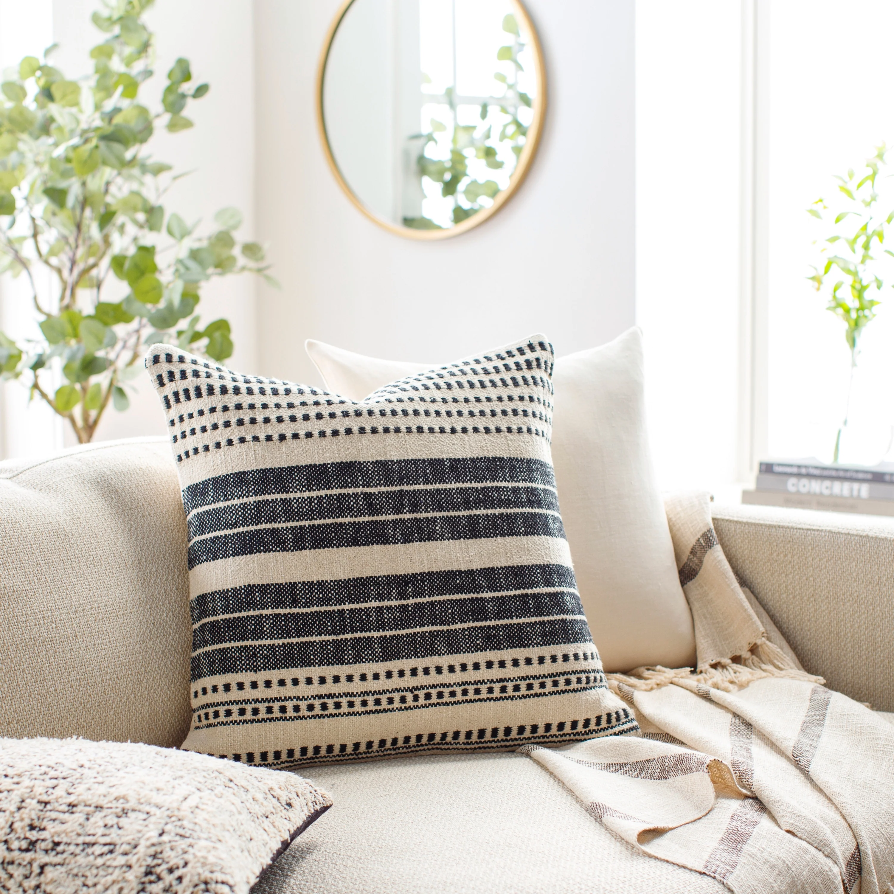 Dundads Geometric Stripe Transitional Throw Pillow