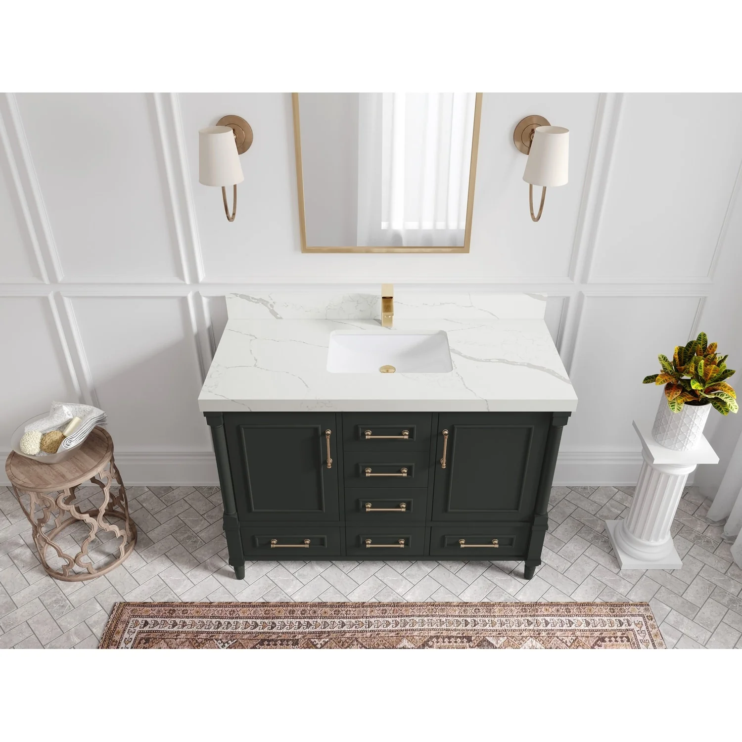 Willow Collections 48 in. W x 22 in. D Aberdeen Single Bowl Sink Bathroom Vanity with Countertop