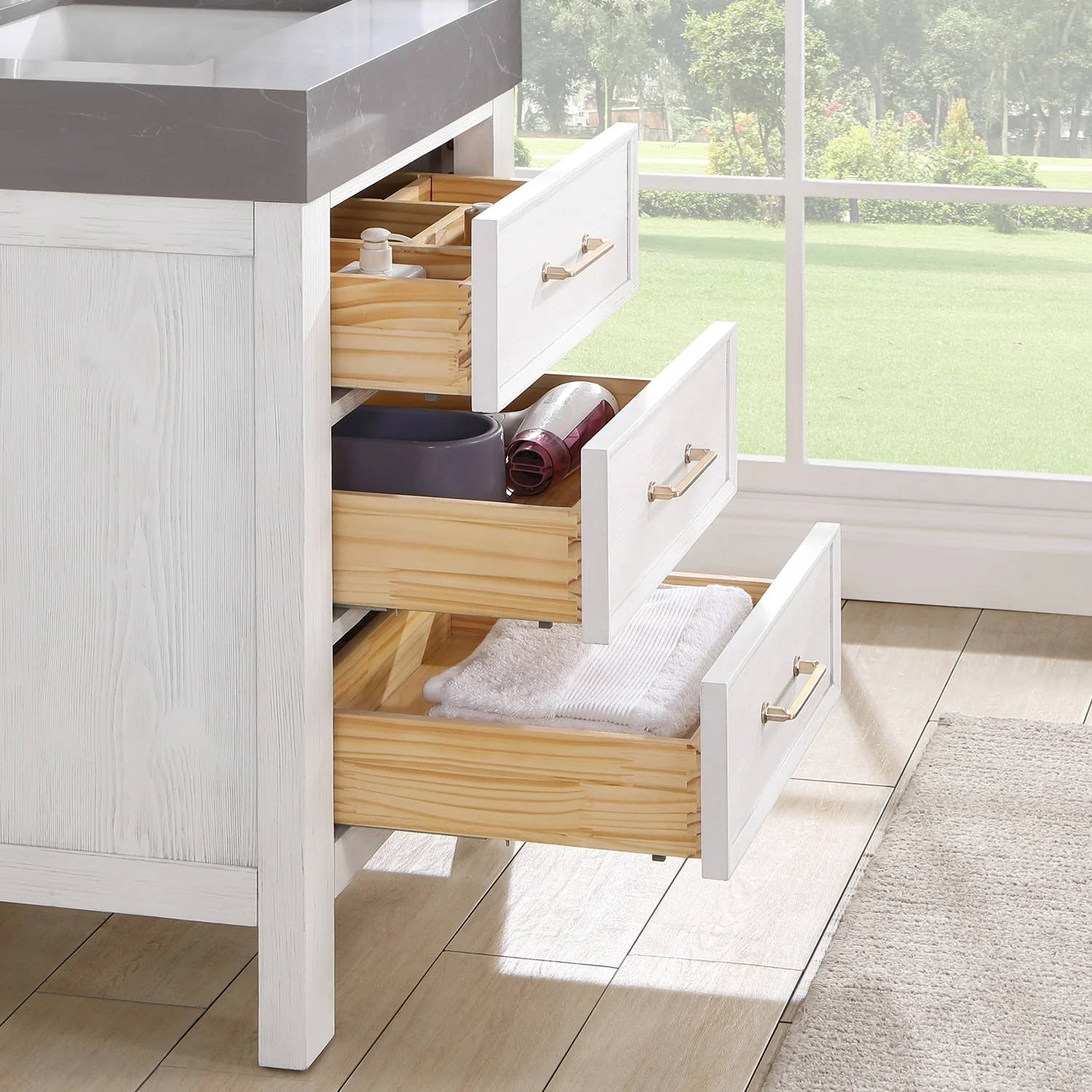 Leon 24 in. Single Bathroom Vanity with Composite Stone Top