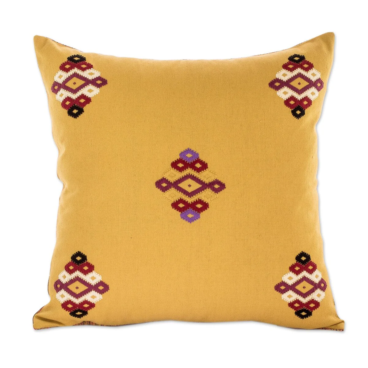Novica Handmade Jaspe And Geometry Cotton Cushion Cover