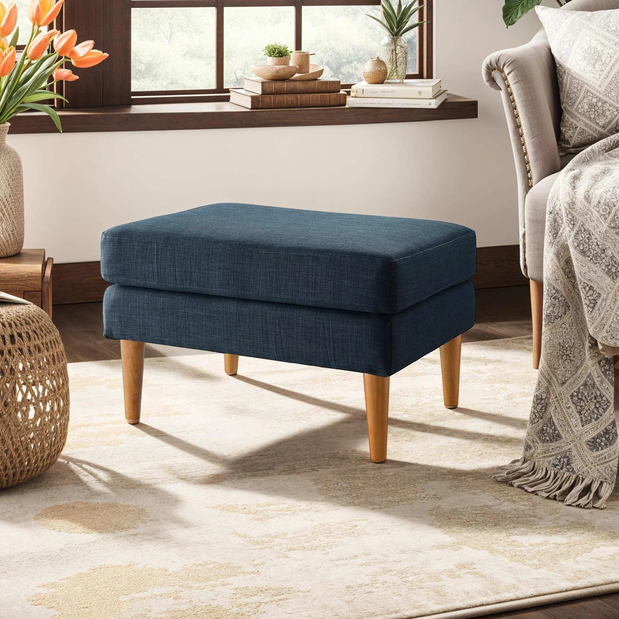 Convenience Concepts Designs4Comfort Marlow Mid Century Ottoman