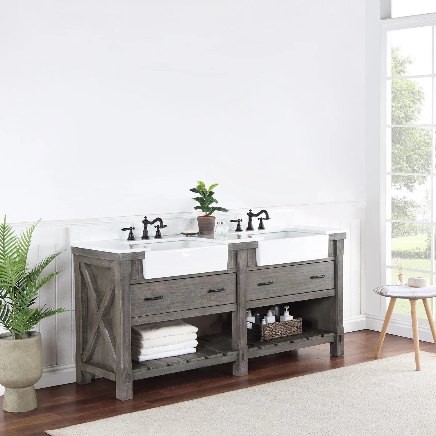 Villareal Bath Vanity with Composite Stone Top without Mirror