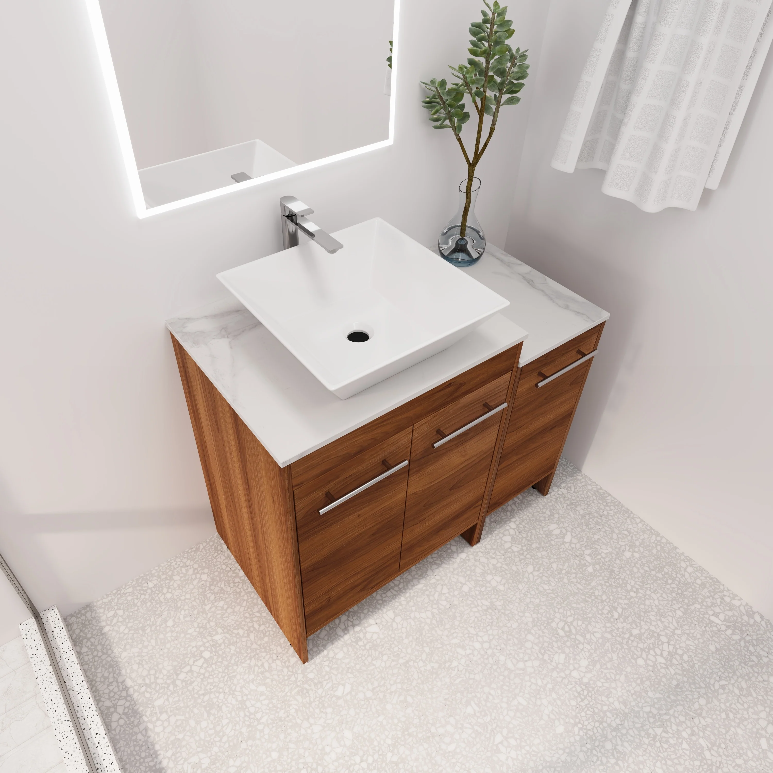 BNK 24/36/48/60 Inch Bathroom Vanity with Sink, Freestanding Bathroom Vanity with Soft Close Doors and Adjustable Shelf