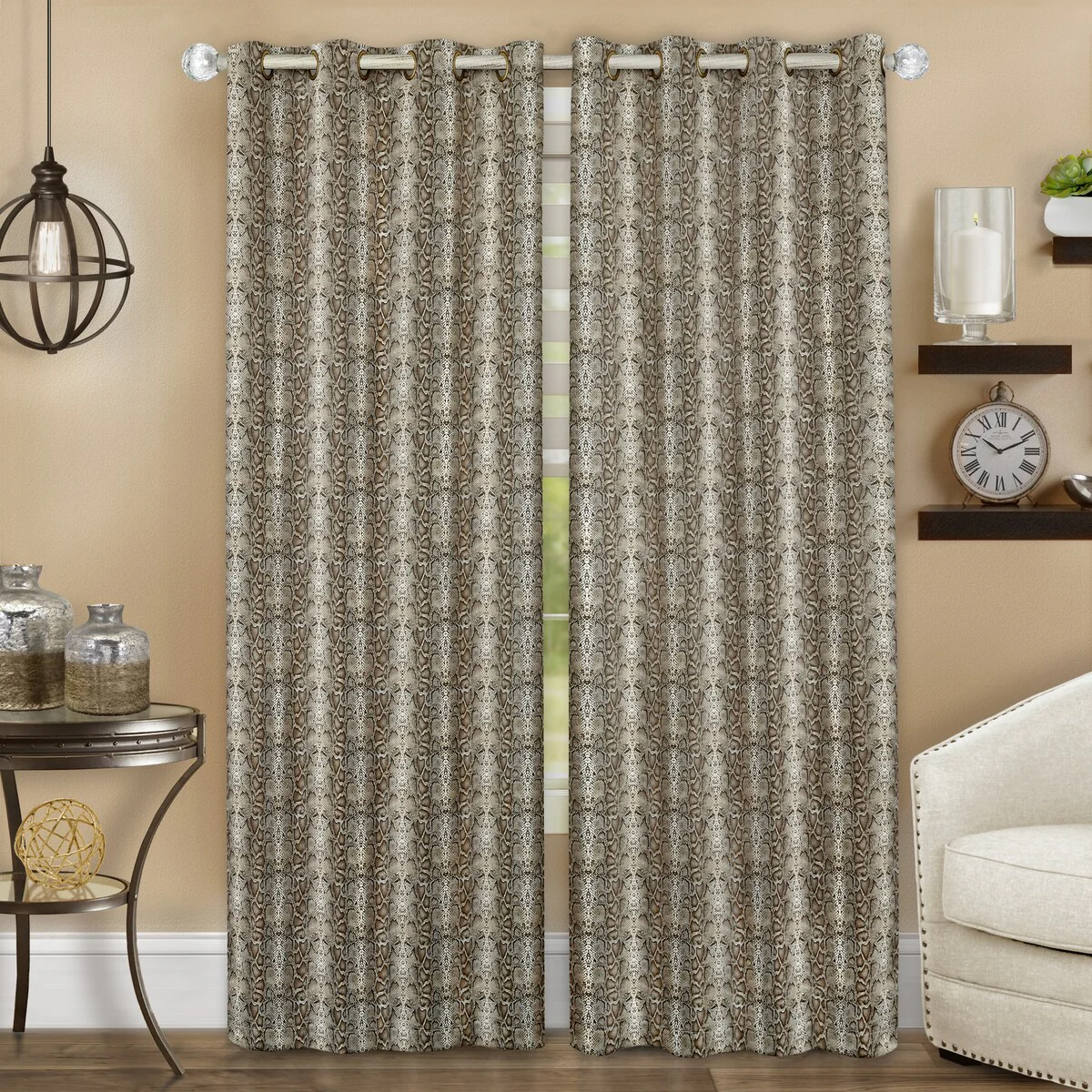 Python Grommet Window Curtain Panel