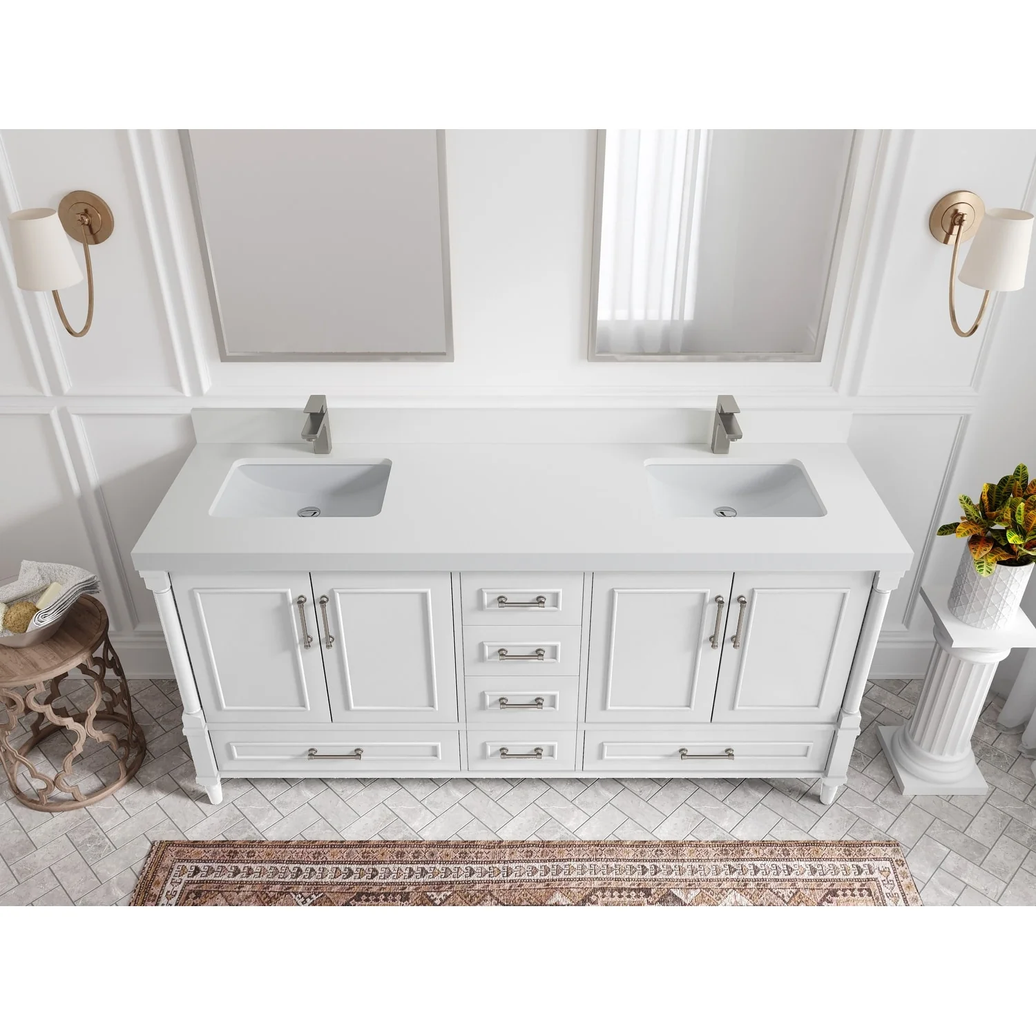 Willow Collections 72 in. W x 22 in. D Aberdeen Double Sink Bathroom Vanity with Countertops