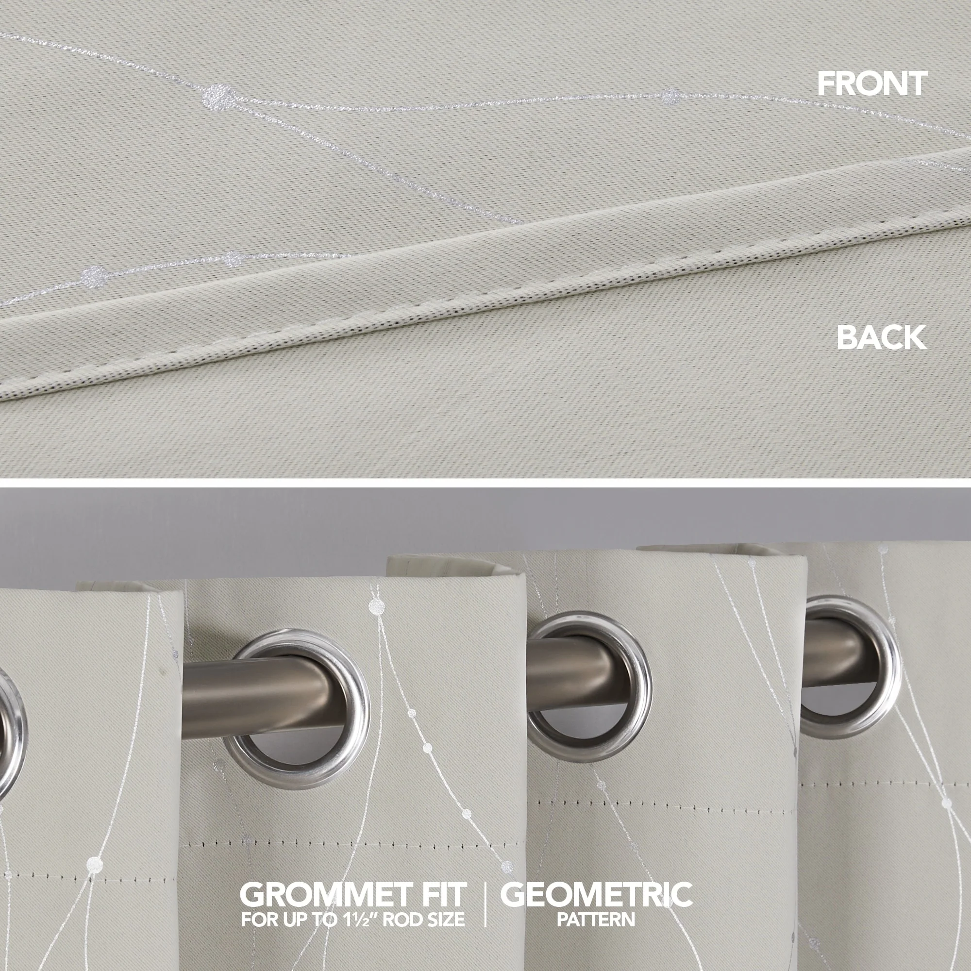 Deconovo Wave Line with Dots 52 Width Curtains Pair(2 Panel)