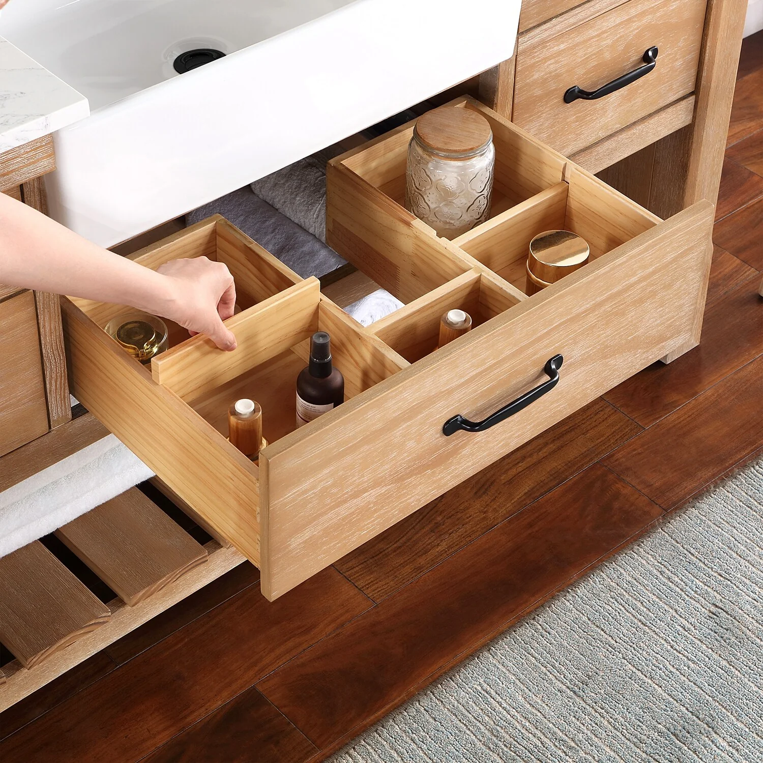 Villareal Bath Vanity with Composite Stone Top without Mirror