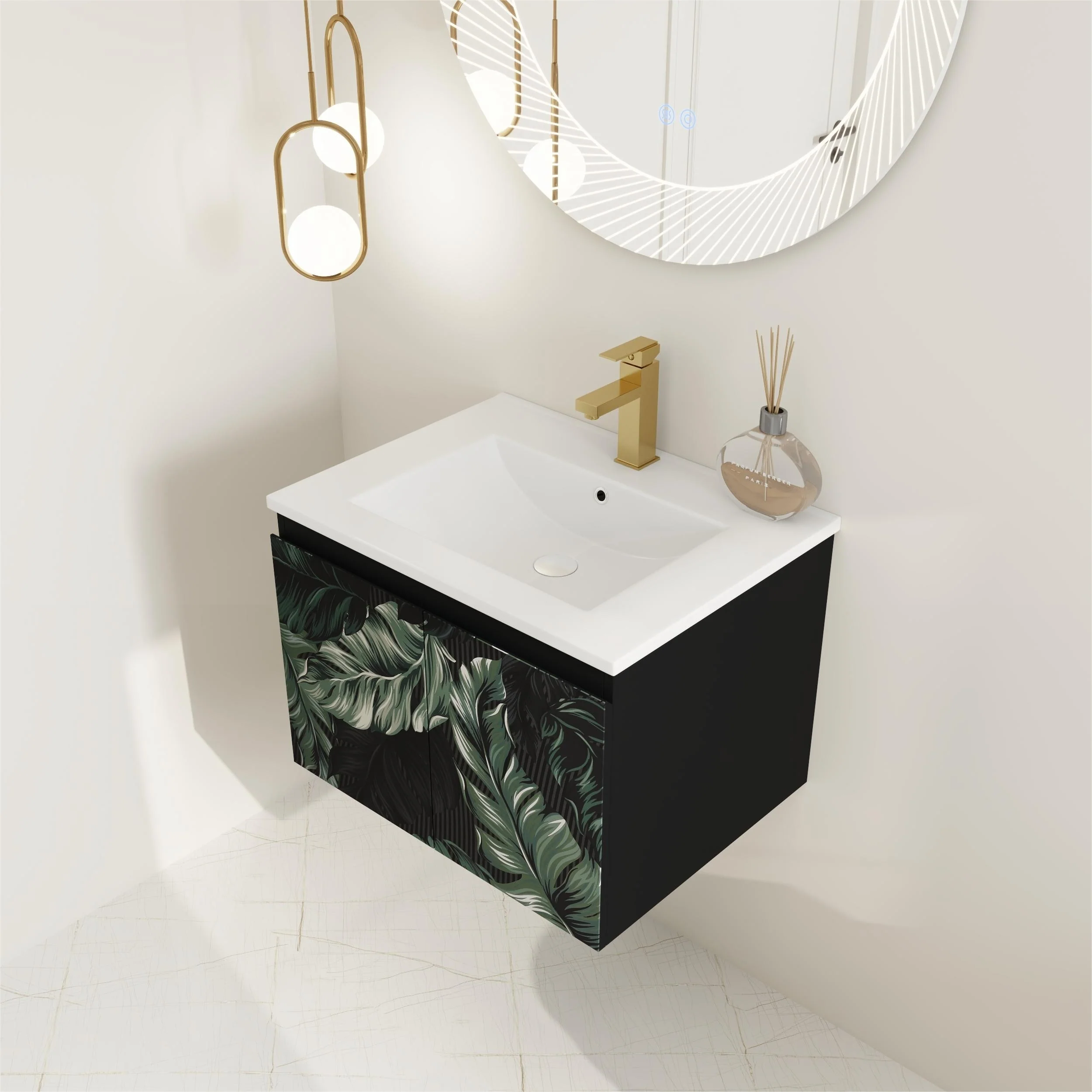 BNK 24/30/48 Inch Double Sink Bathroom Vanity with Soft Close Door