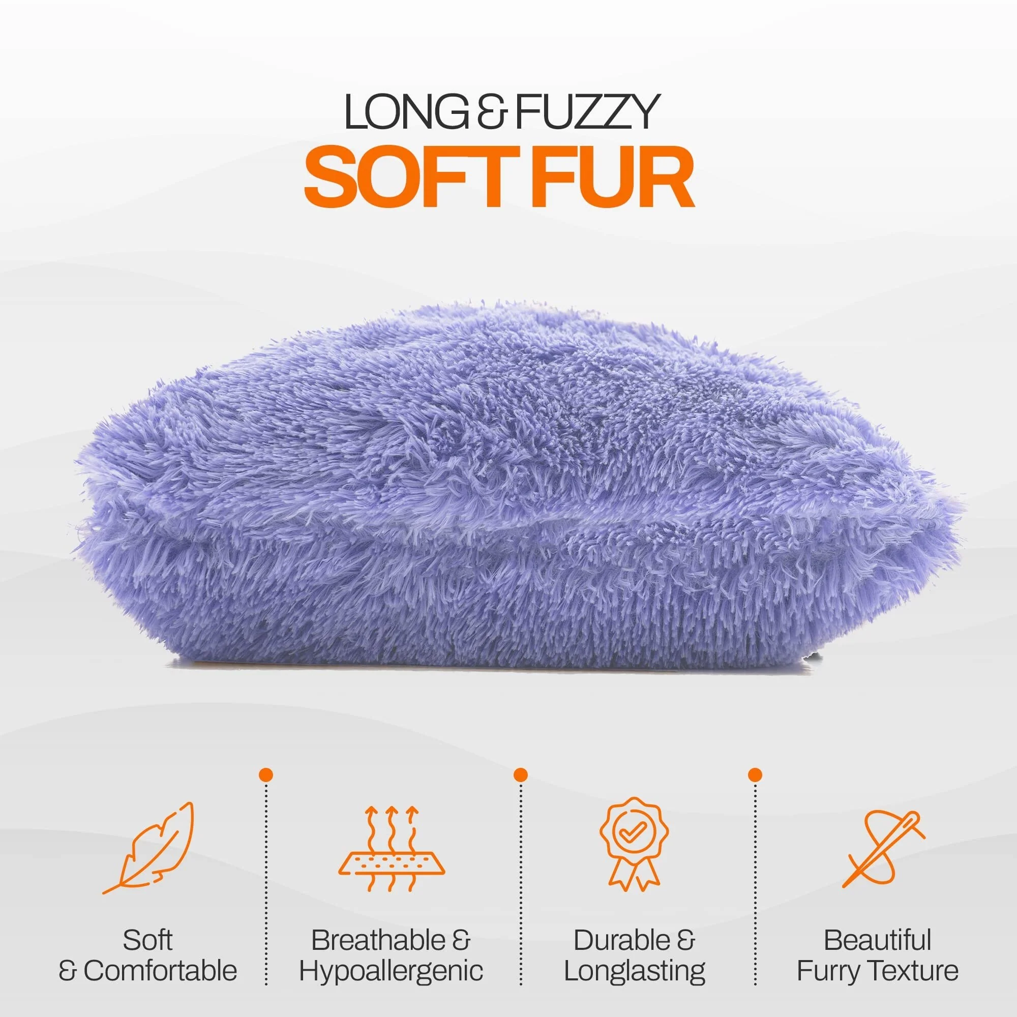 Cheer Collection Shaggy Long Hair Throw Pillows (Set of 2)