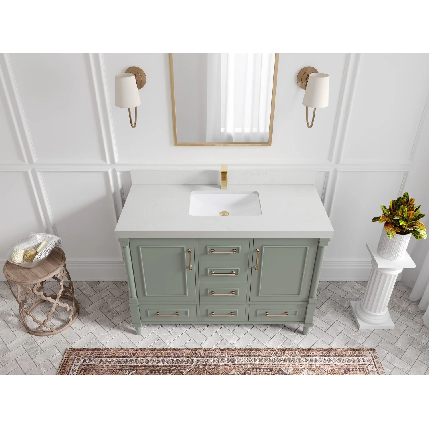 Willow Collections 48 in. W x 22 in. D Aberdeen Single Bowl Sink Bathroom Vanity with Countertop