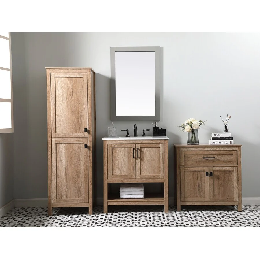 Indigo Home 30 Inch Bathroom Storage Freestanding Cabinet - 30 x 16