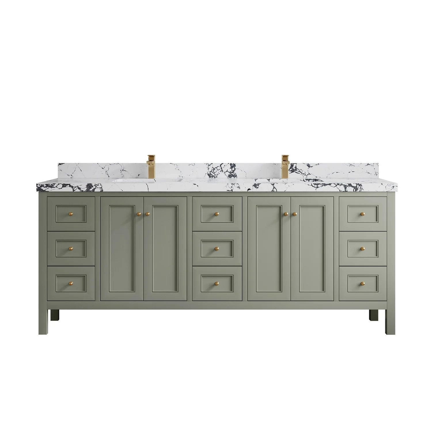 Willow Collections 84 in. W x 22 in. D Nashville Double Bowl Sink Bathroom Vanity with Countertop