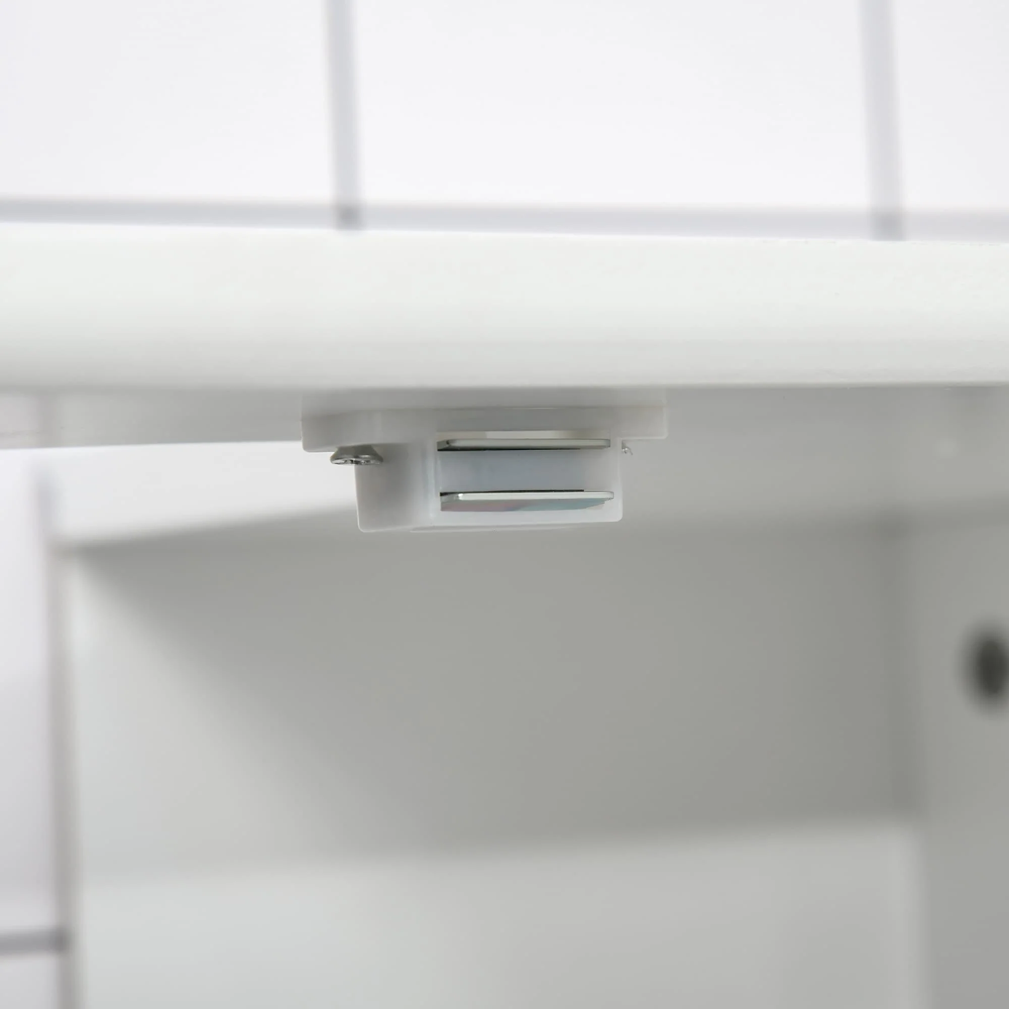 kleankin Vanity Base Cabinet, Under-Sink Bathroom Cabinet Storage with U-Shape Cut-Out, White and Grey