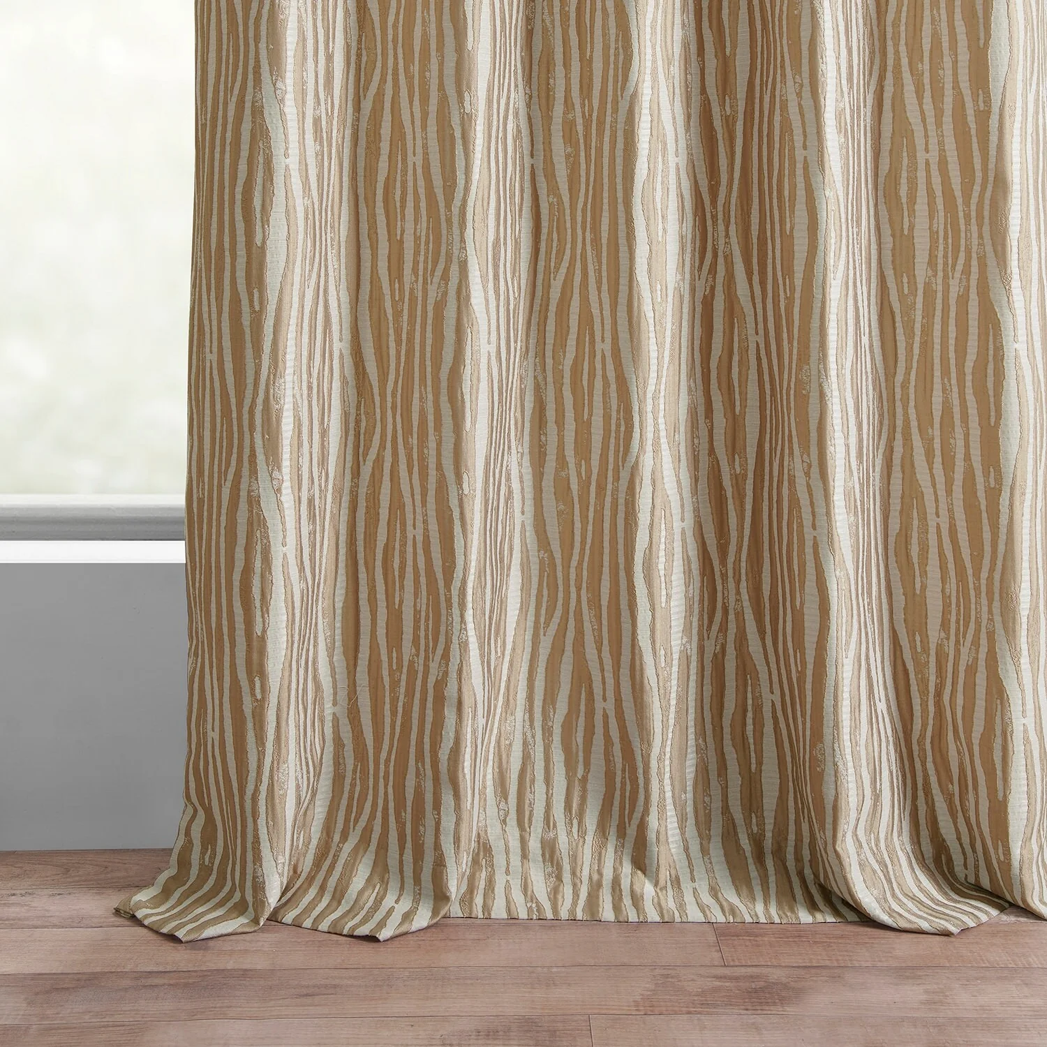 Exclusive Fabrics Jacquard Faux Silk Curtains - 1 Panel Room Darkening Curtain