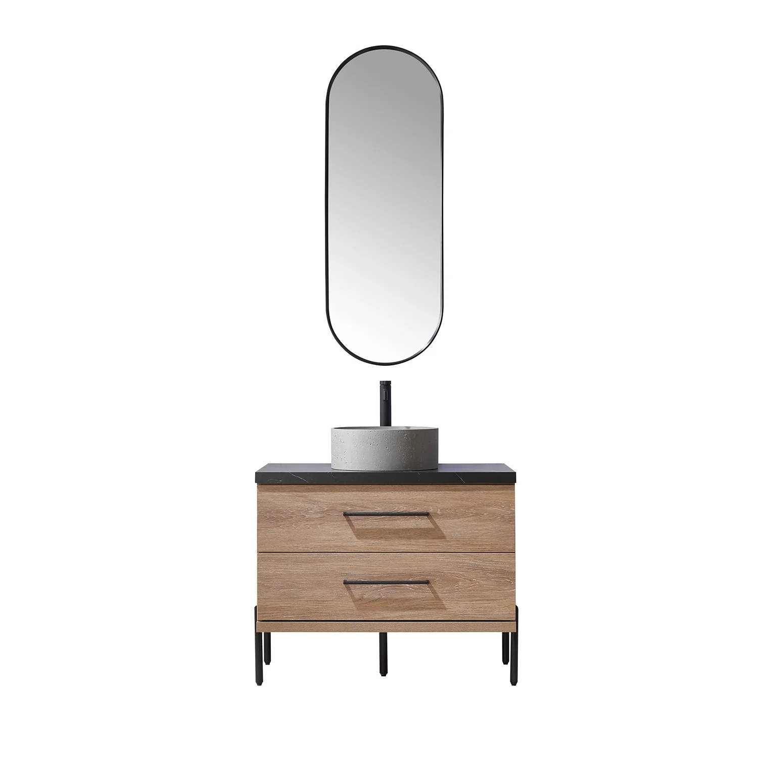 Trento Bath Vanity with Sintered Stone Top with Concrete Sink (R)