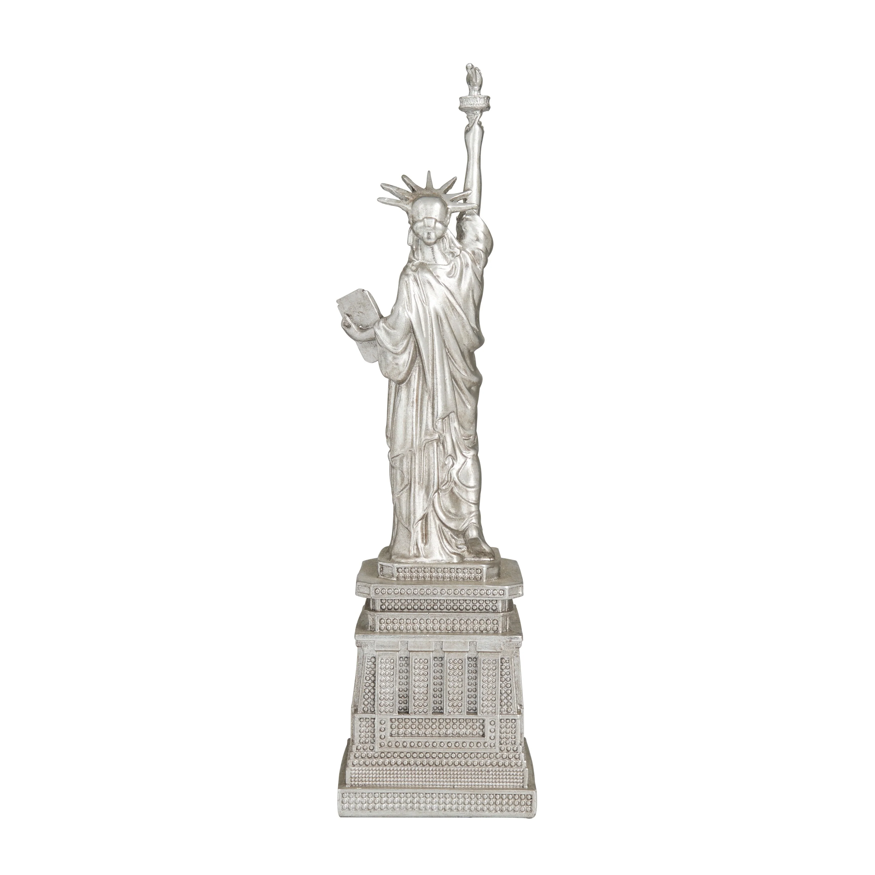 The Novogratz Silver Polystone Statue of Liberty Sculpture - 5 x 5 x 17