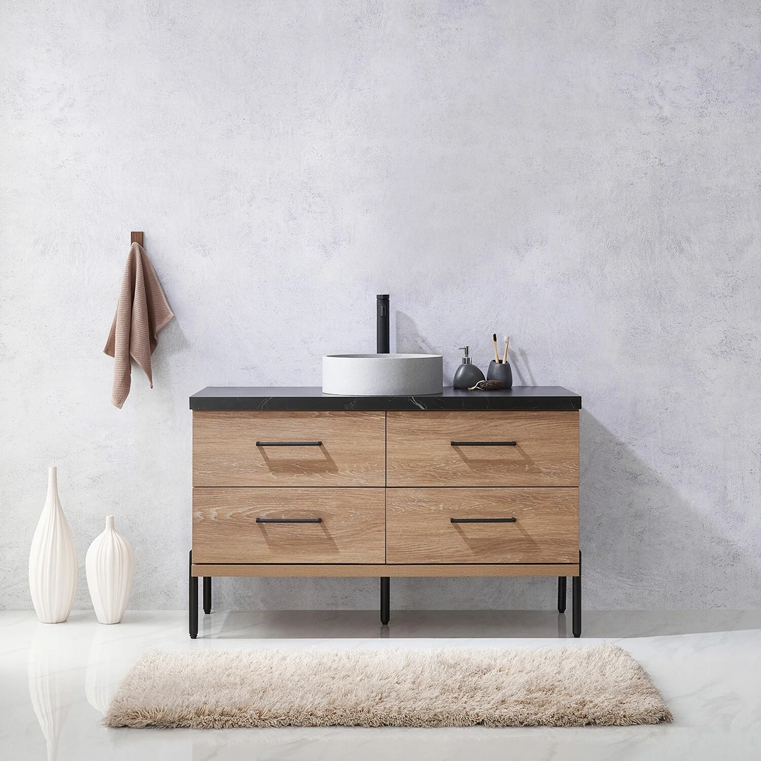 Trento Bath Vanity with Sintered Stone Top with Concrete Sink (C)