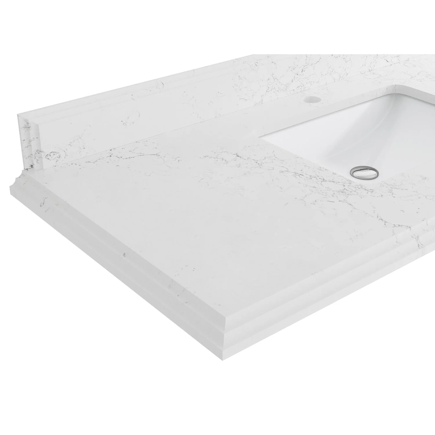 Willow Collection 30 in W x 22 in D x 36 in H Reeded Boston Single Bowl Sink Bathroom Vanity with Quartz or Marble Countertop