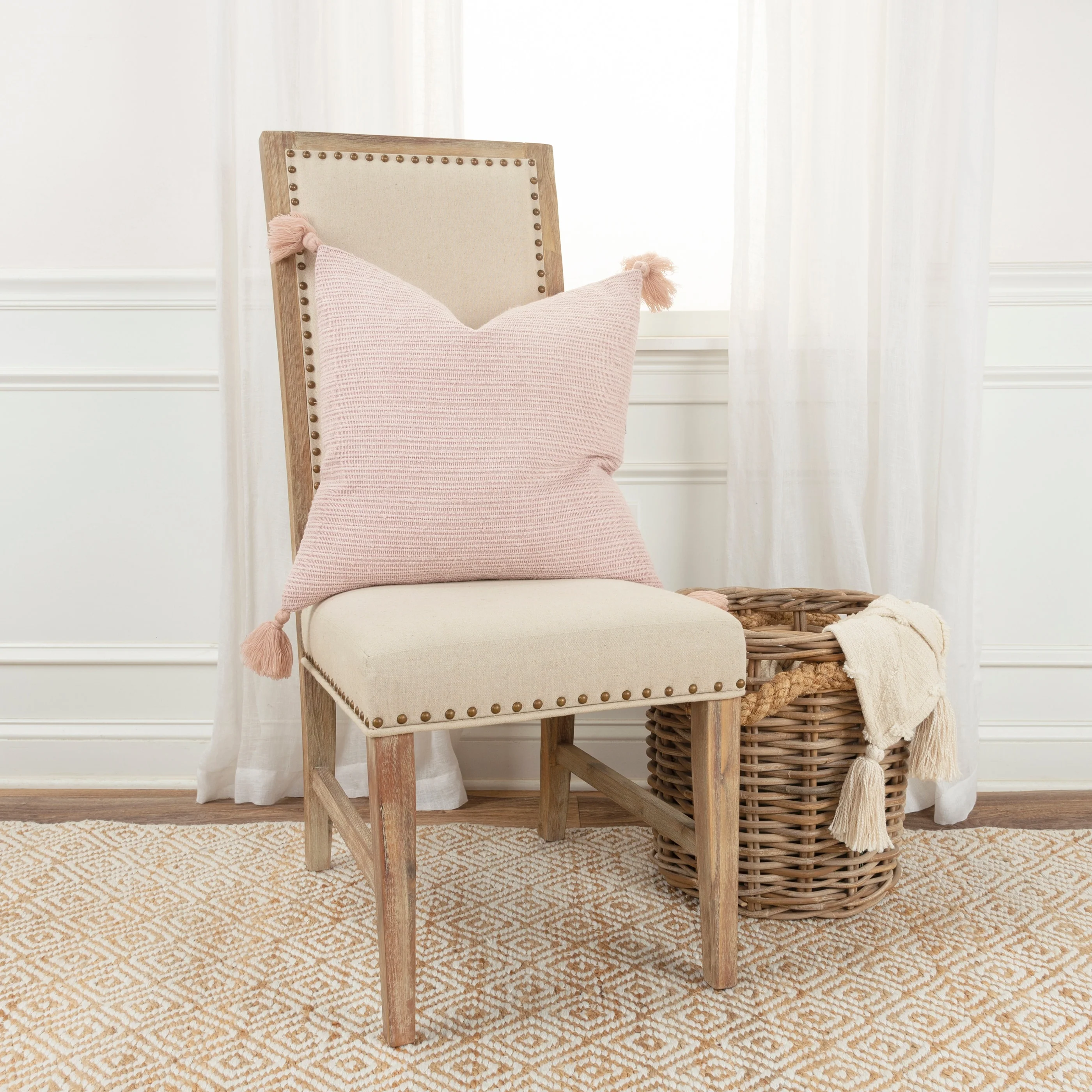 Rizzy Home Solid Stripe Throw Pillow Cover