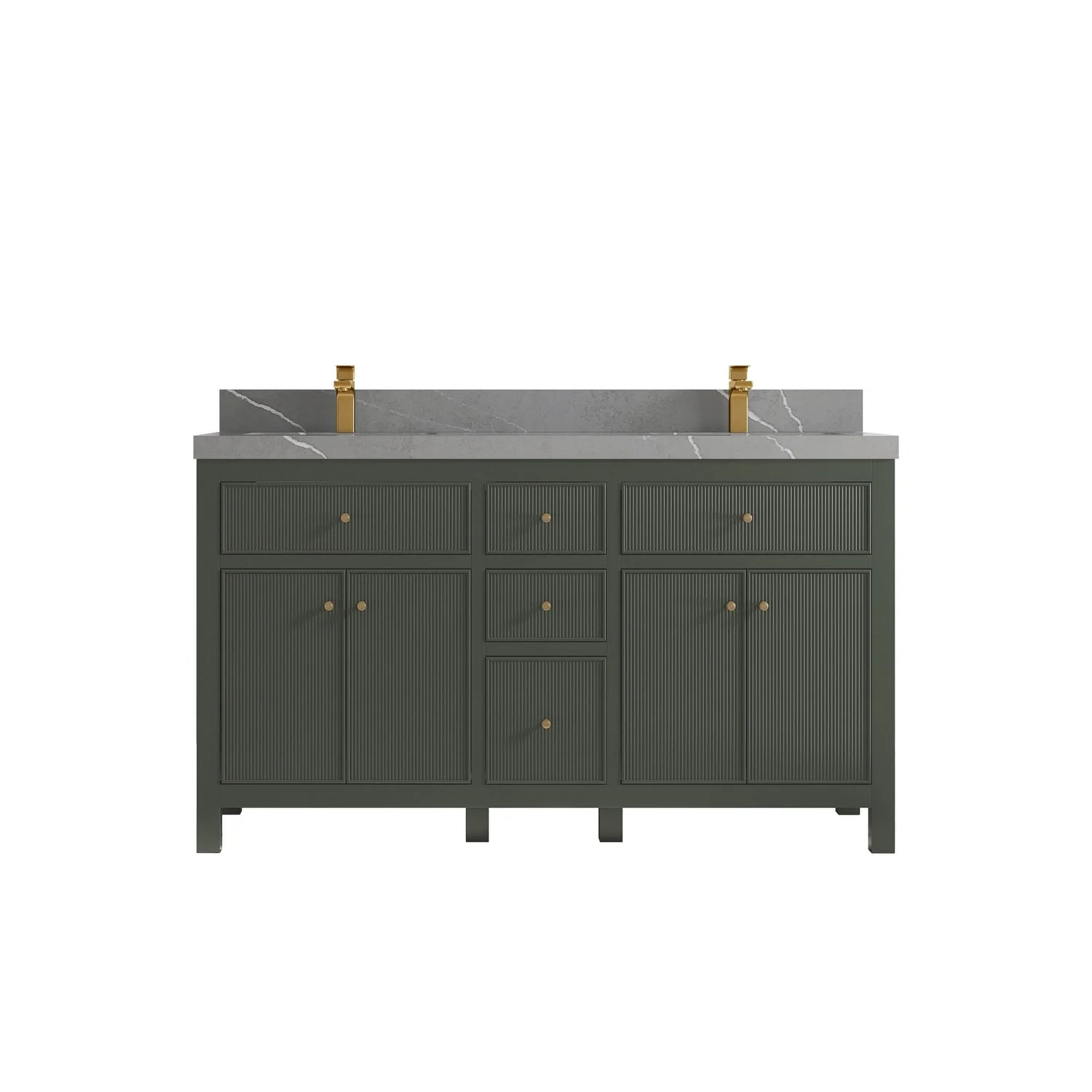 Willow Collections 60 in. W x 22 in D. Sonoma Free Standing Reeded Double Sink Bathroom Vanity with Countertop