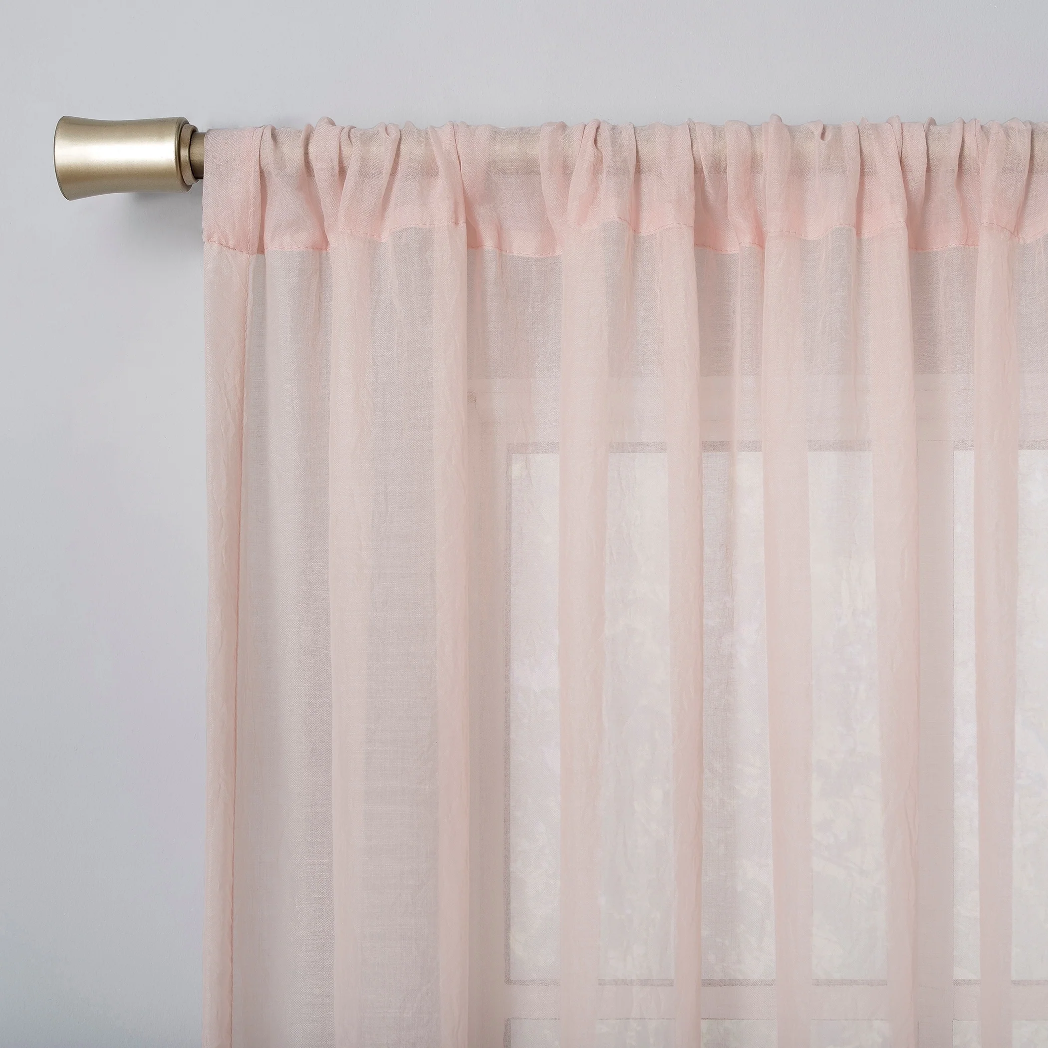 No. 918 Ladonna Crushed Texture Semi-Sheer Rod Pocket Curtain Panel, Single Panel