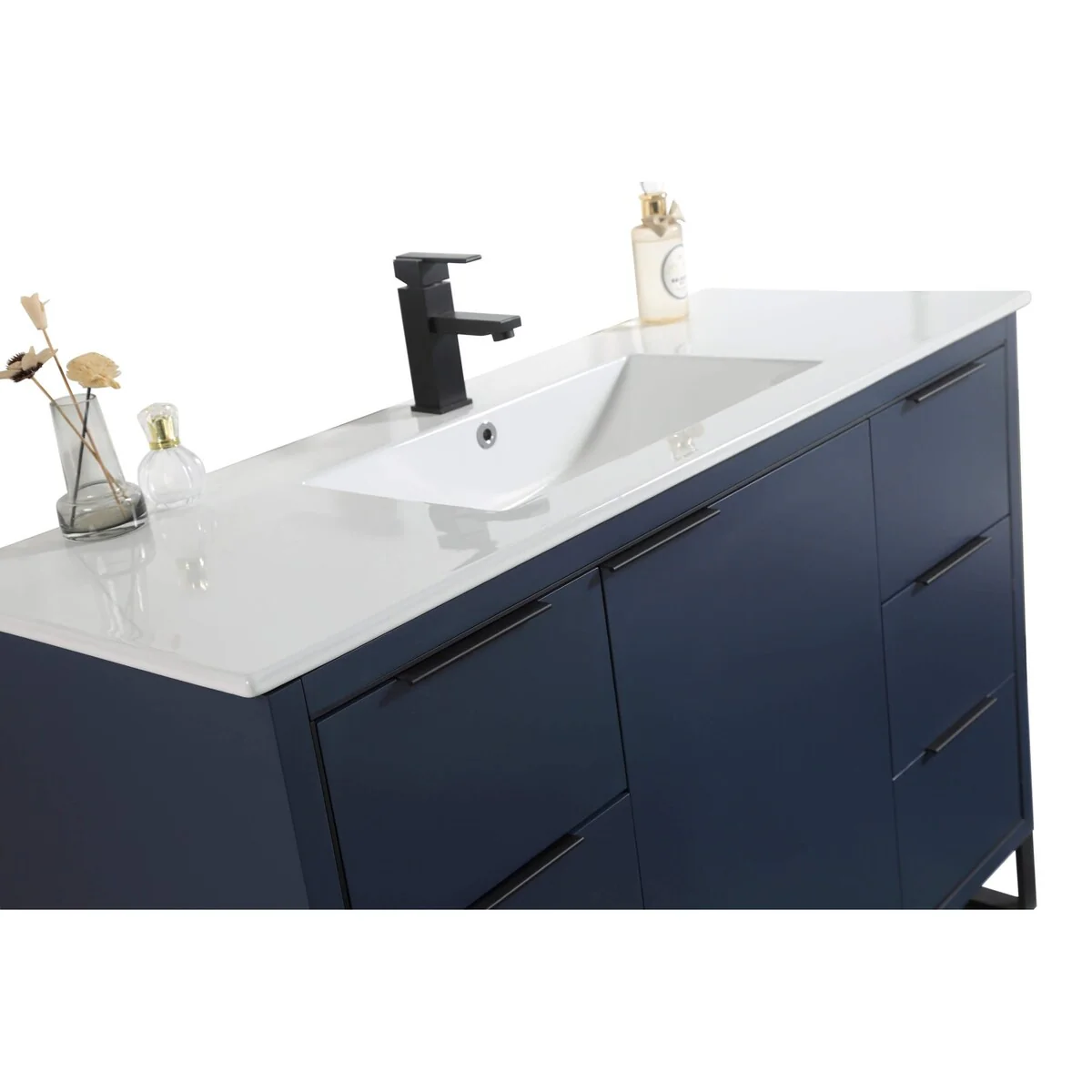 Fine Fixtures Opulence Collection Bathroom Vanity with White Ceramic Sink