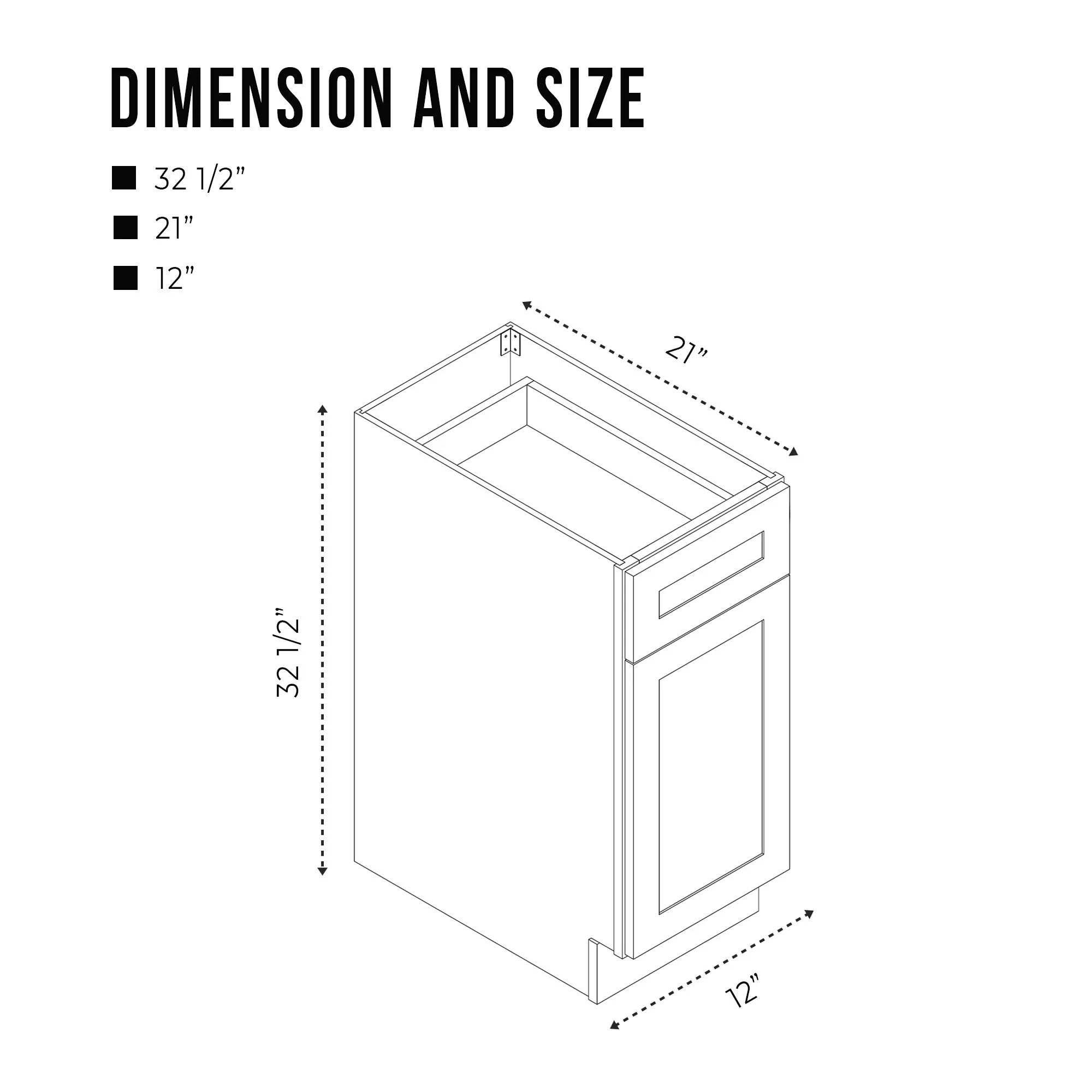 Vanity Art 12 Inch Bathroom Vanity Base Cabinet Single Right Offset Solid Wood Small Bathroom Storage Floor Cabinet