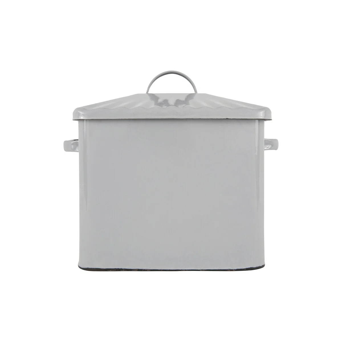 Enameled Metal Bread Box with