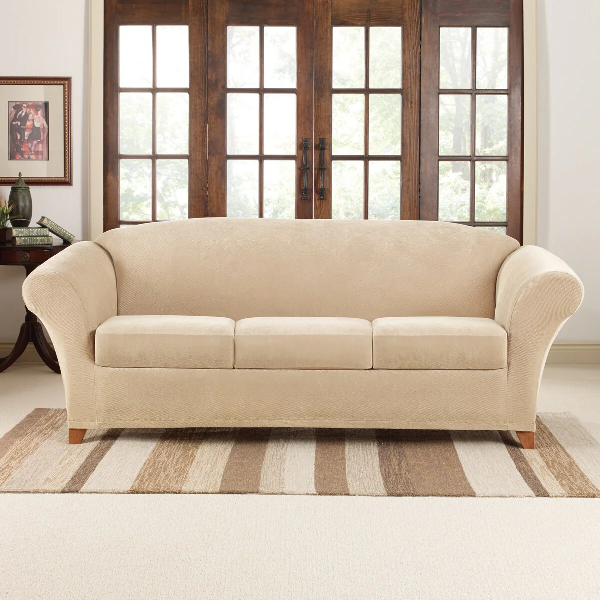 SureFit Stretch Pique 4 Piece Sofa Slipcover