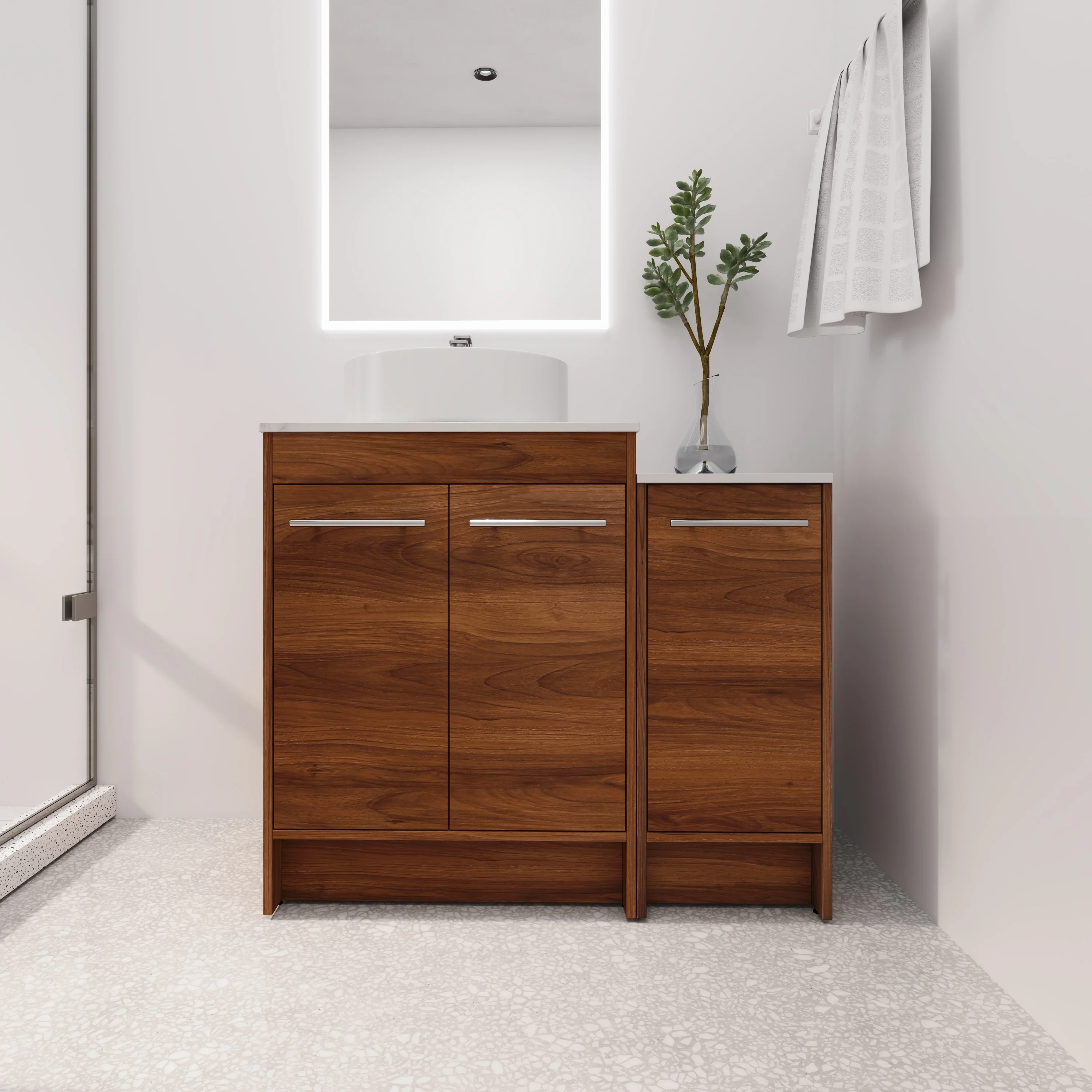 BNK 24/36/48/60 Inch Bathroom Vanity with Sink, Freestanding Bathroom Vanity with Soft Close Doors and Adjustable Shelf