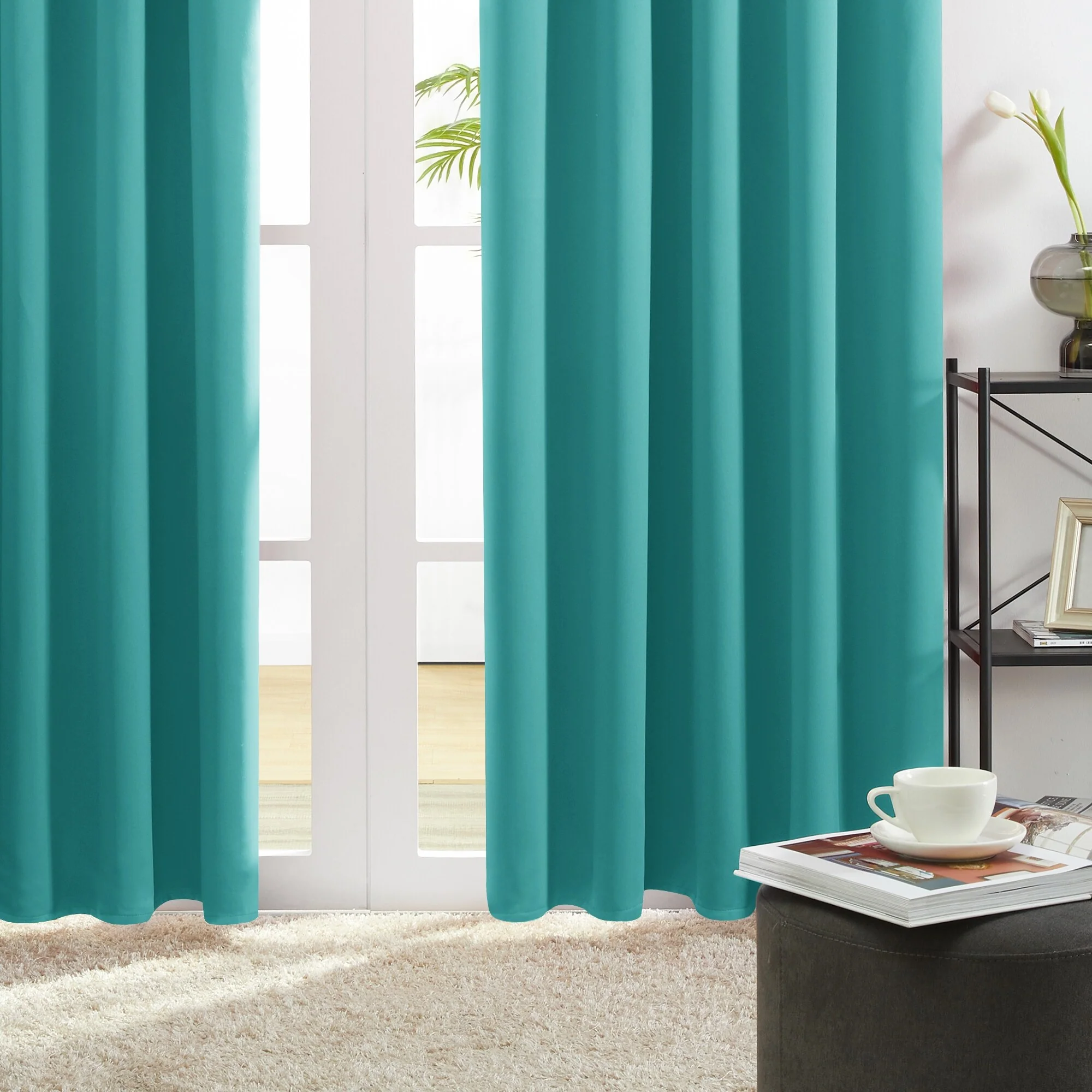 Deconovo Solid Rod Pocket Curtain Panel Pair (2 Panel)