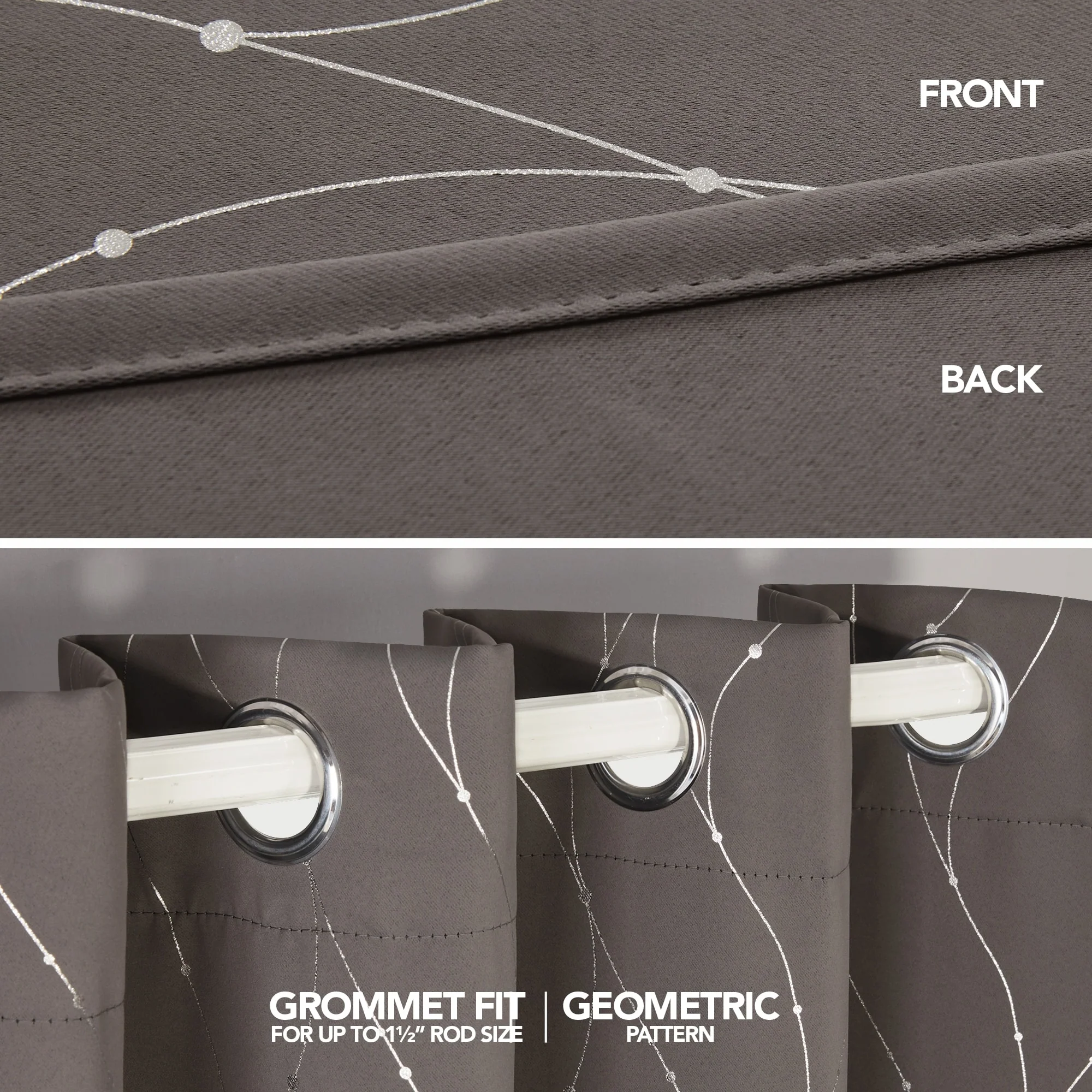 Deconovo Wave Line with Dots 52 Width Curtains Pair(2 Panel)