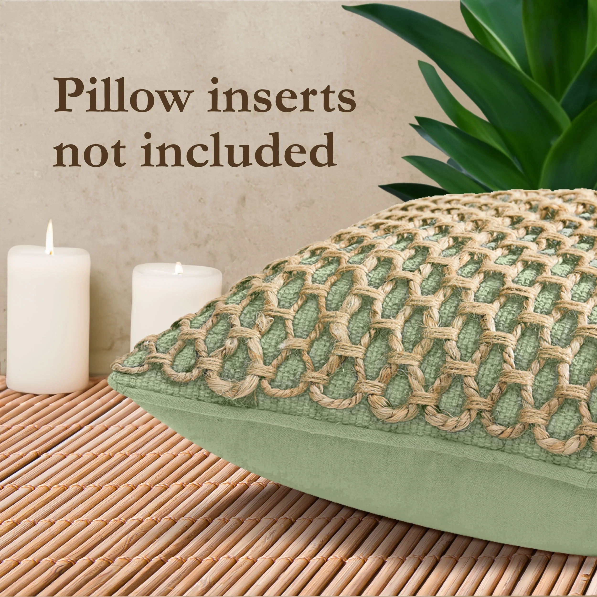 Boho Living Jada Braided Cotton/Jute Throw Pillow Covers