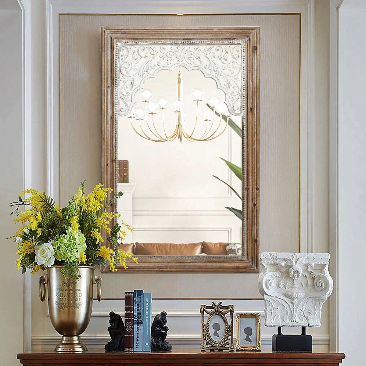 Wood Framed Rectangular Accent Wall Mirror - 43.39