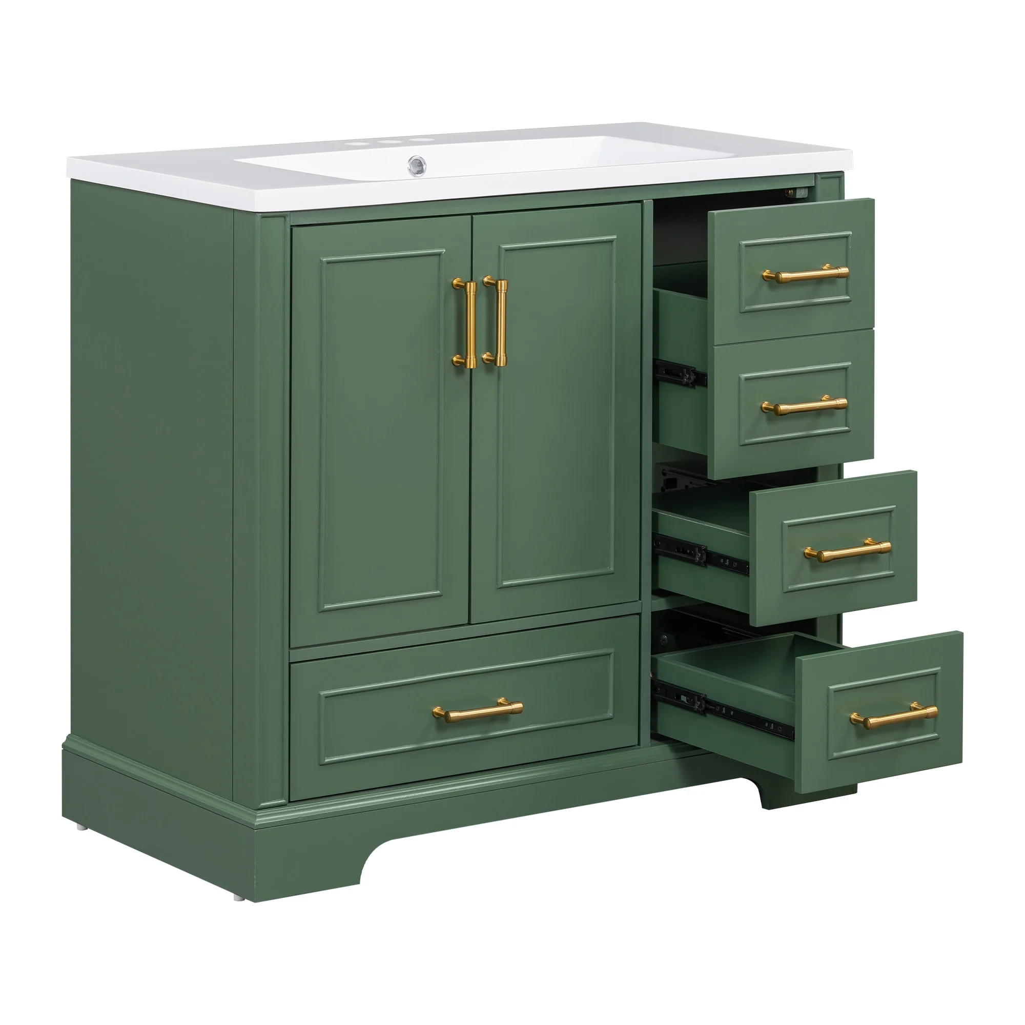 36-inch Traditional Bathroom Vanity with Four Drawers