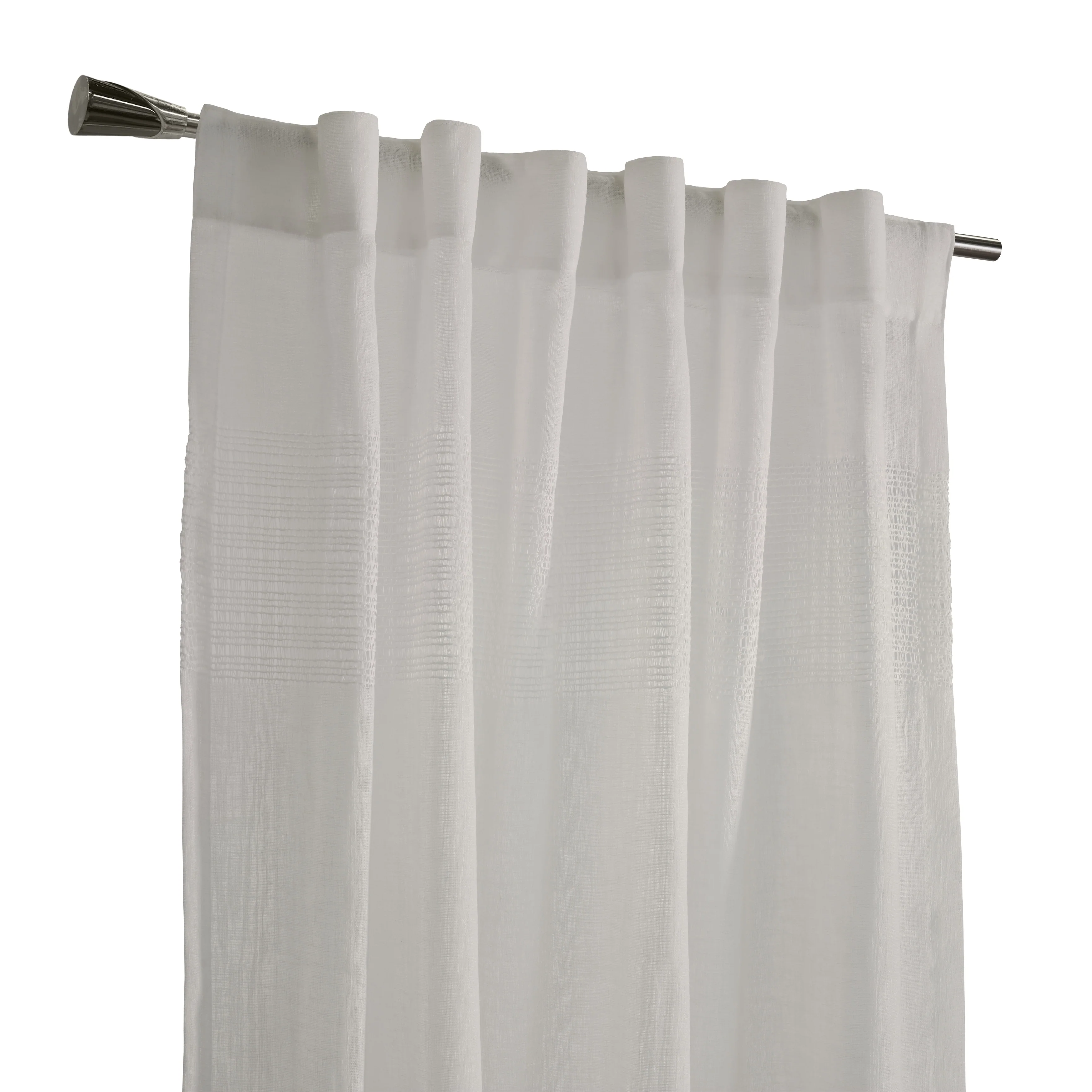 Lindsey Faux Linen Back Tab Curtain Panel by Habitat