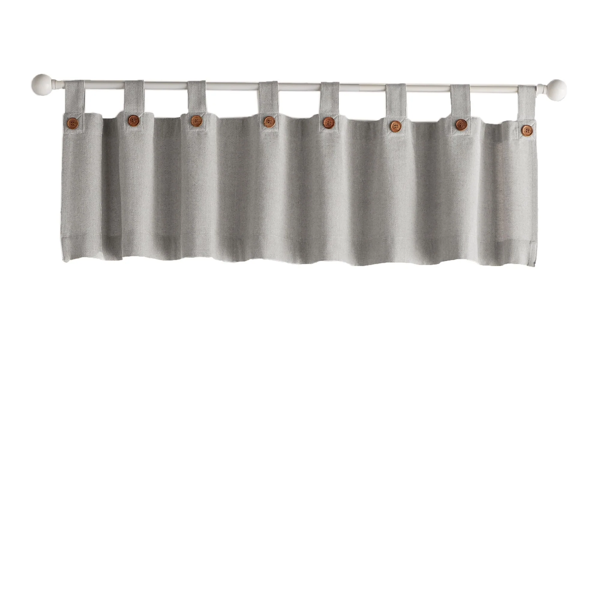 Tucker Solid Button Window Kitchen Curtain Valance